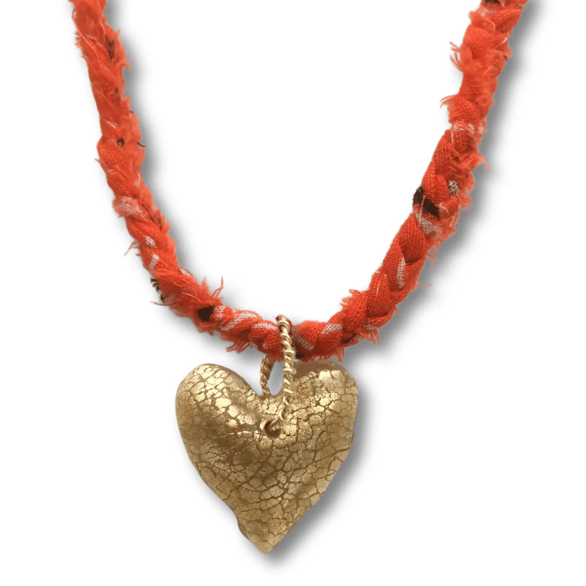 Upcycled Bandana Heart Necklace - Image 5