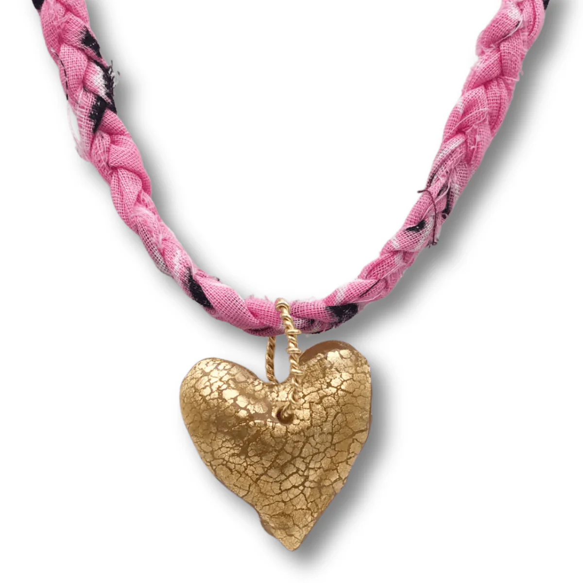 Upcycled Bandana Heart Necklace - Image 6