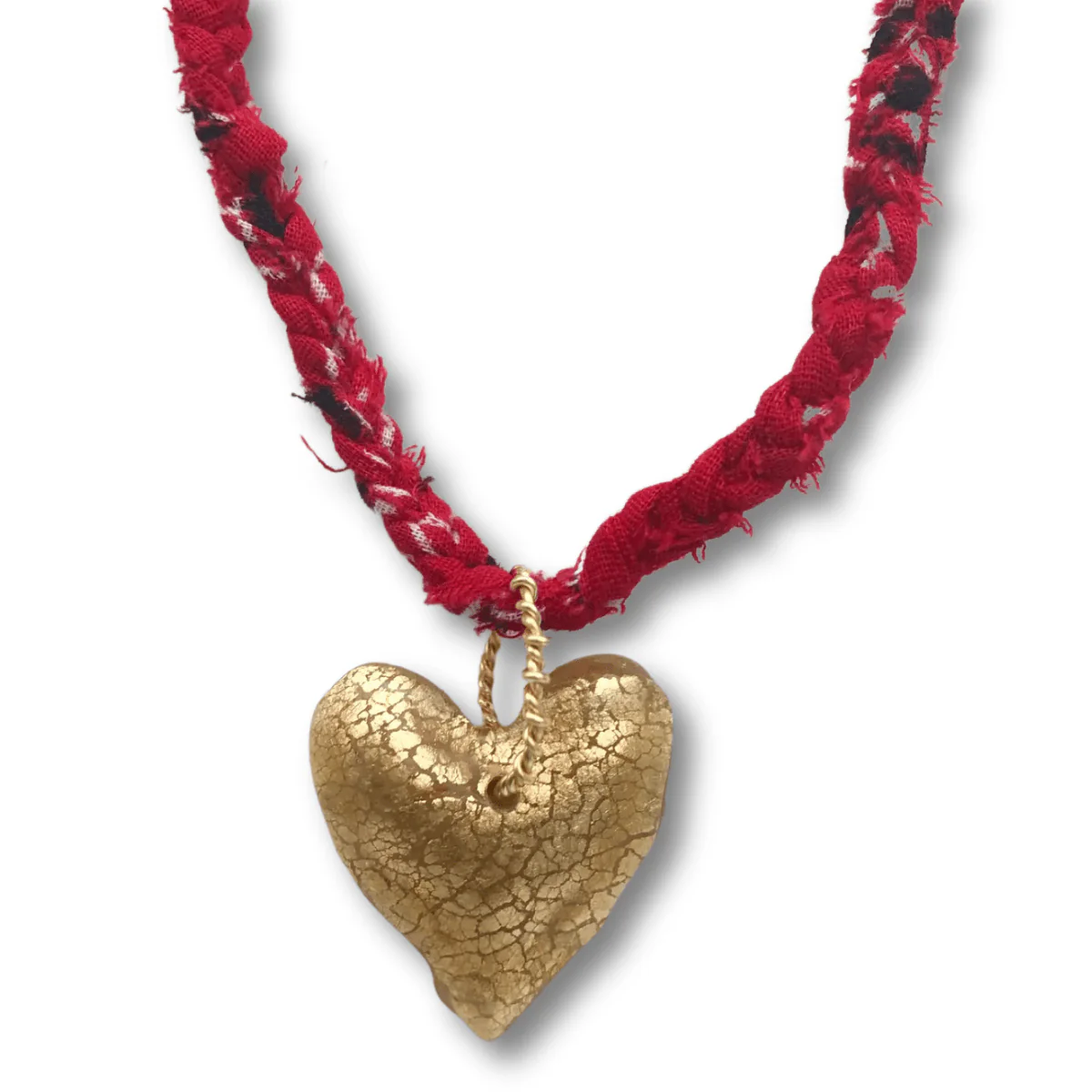 Upcycled Bandana Heart Necklace - Image 7