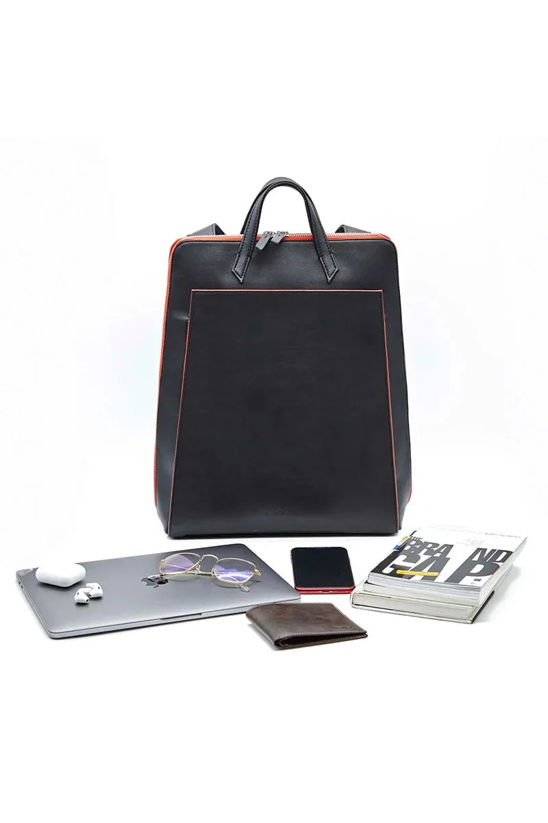 Urban laptop backpack - Black/Red - Image 5