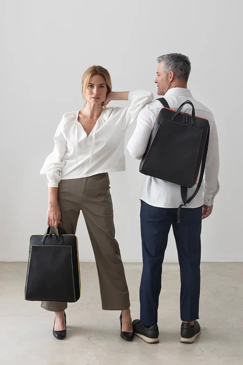 Urban laptop backpack - Black/Red - Image 9