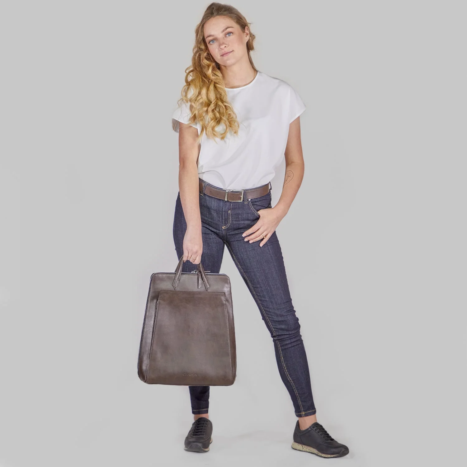Urban laptop backpack - Brown - Image 8