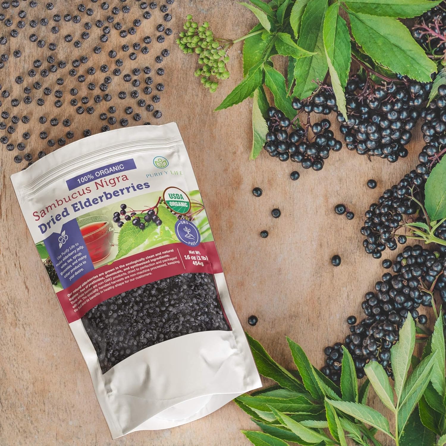 USDA Certified Organic Dried Elderberries - Bulk - 1 lb - Natural Ingredients - Image 7