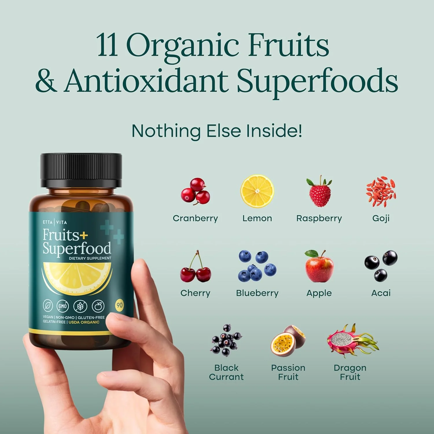 Organic Fruits & Veggies Capsules – Daily Whole Food Nutrition for Energy & Wellness – 180 Vegan Capsules - Image 5