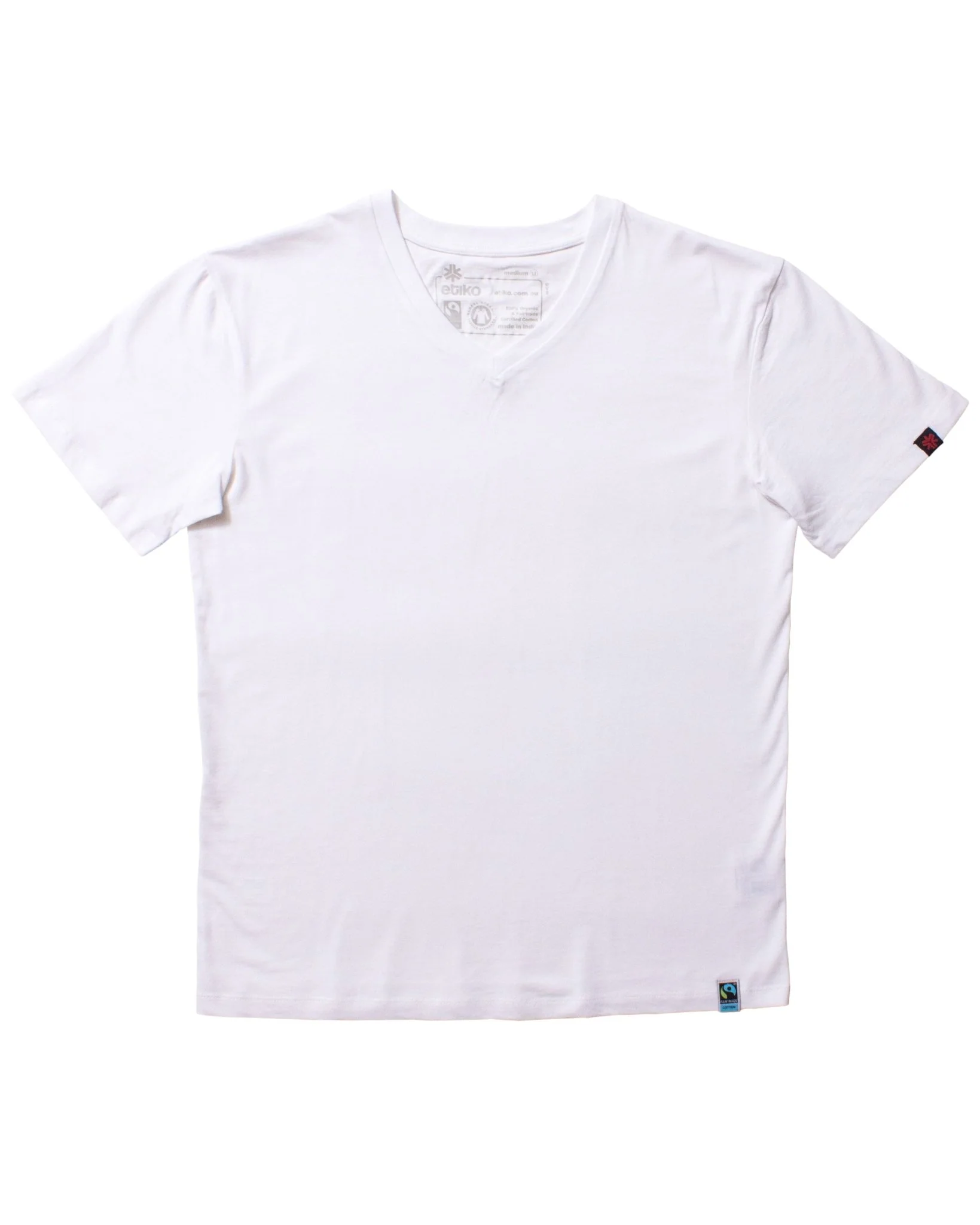 V-Neck T-shirt, Unisex White - Image 3