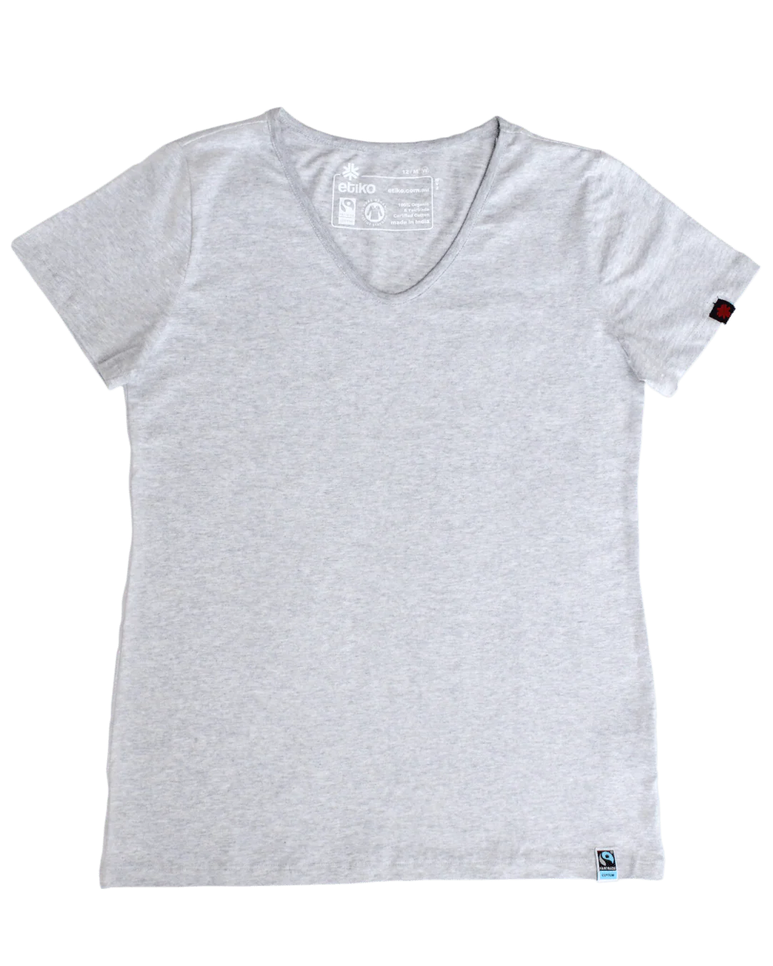 V-Neck T-shirt, Womens Grey Marle - Image 3