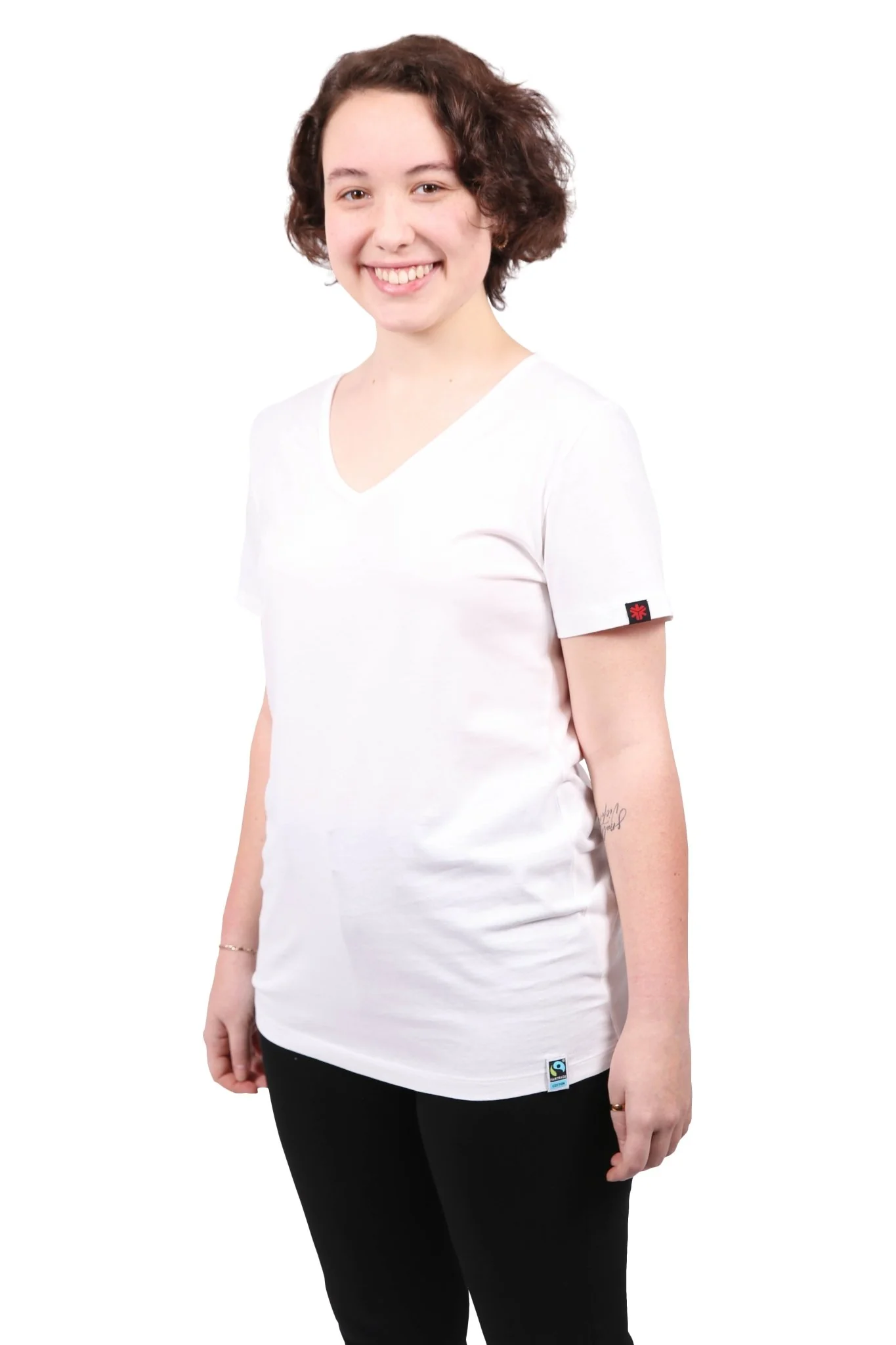 V-Neck T-shirt, Womens White - Image 2