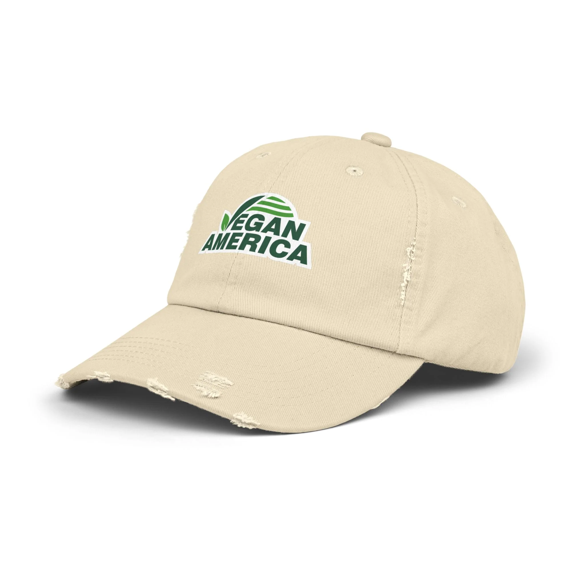 Vegan America Distressed Cap, Casual Baseball Hat for Outdoor Lovers, Gift for Eco-Conscious Friends, Perfect for Summer Adventures, [...] - Image 2