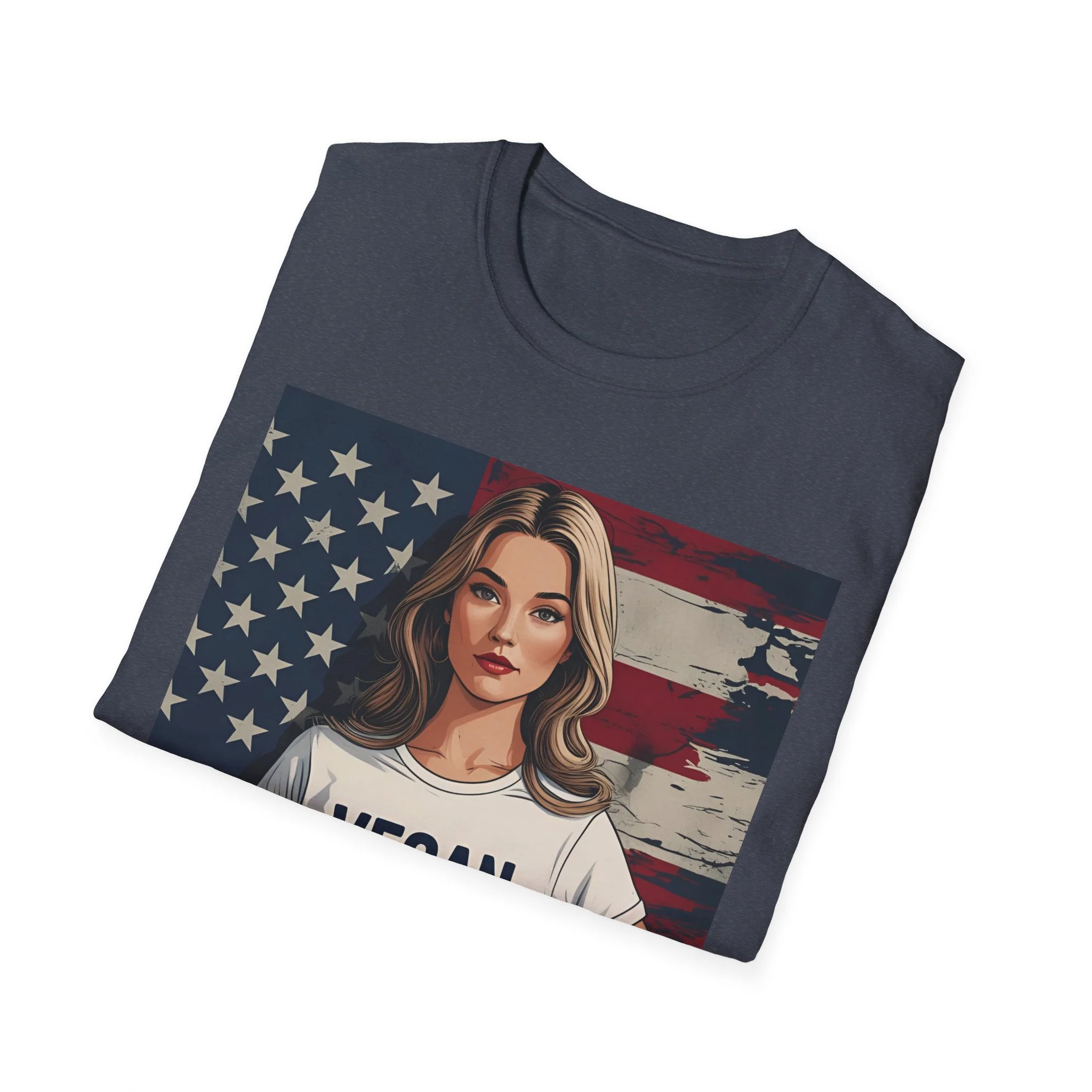 Vegan America T-Shirt | UnisexSoftstyle Tee, Eco-Friendly Fashion, Gift for Vegans, Independence Day Outfit, Casual Wear - Image 47