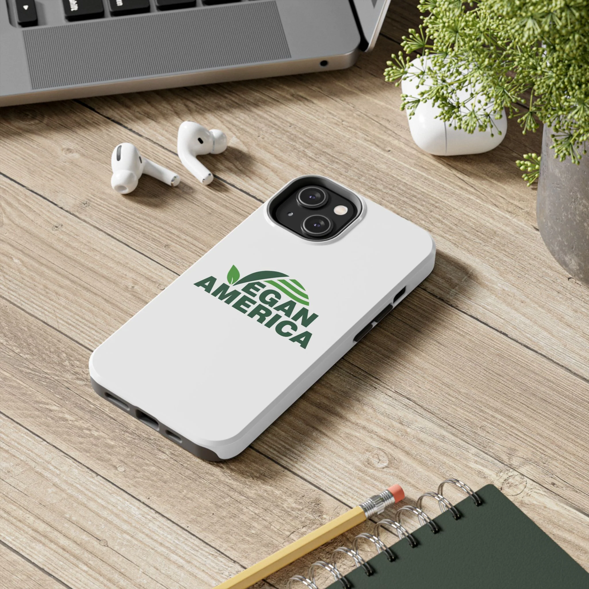 Vegan America Tough Phone Case — Eco-Friendly Plant Logo Protective Cover - Image 66