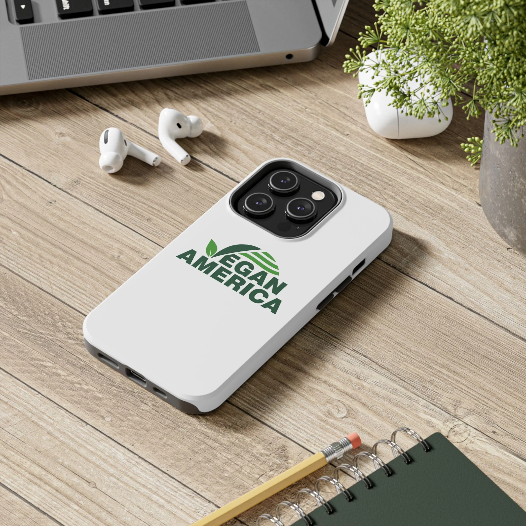 Vegan America Tough Phone Case — Eco-Friendly Plant Logo Protective Cover - Image 67