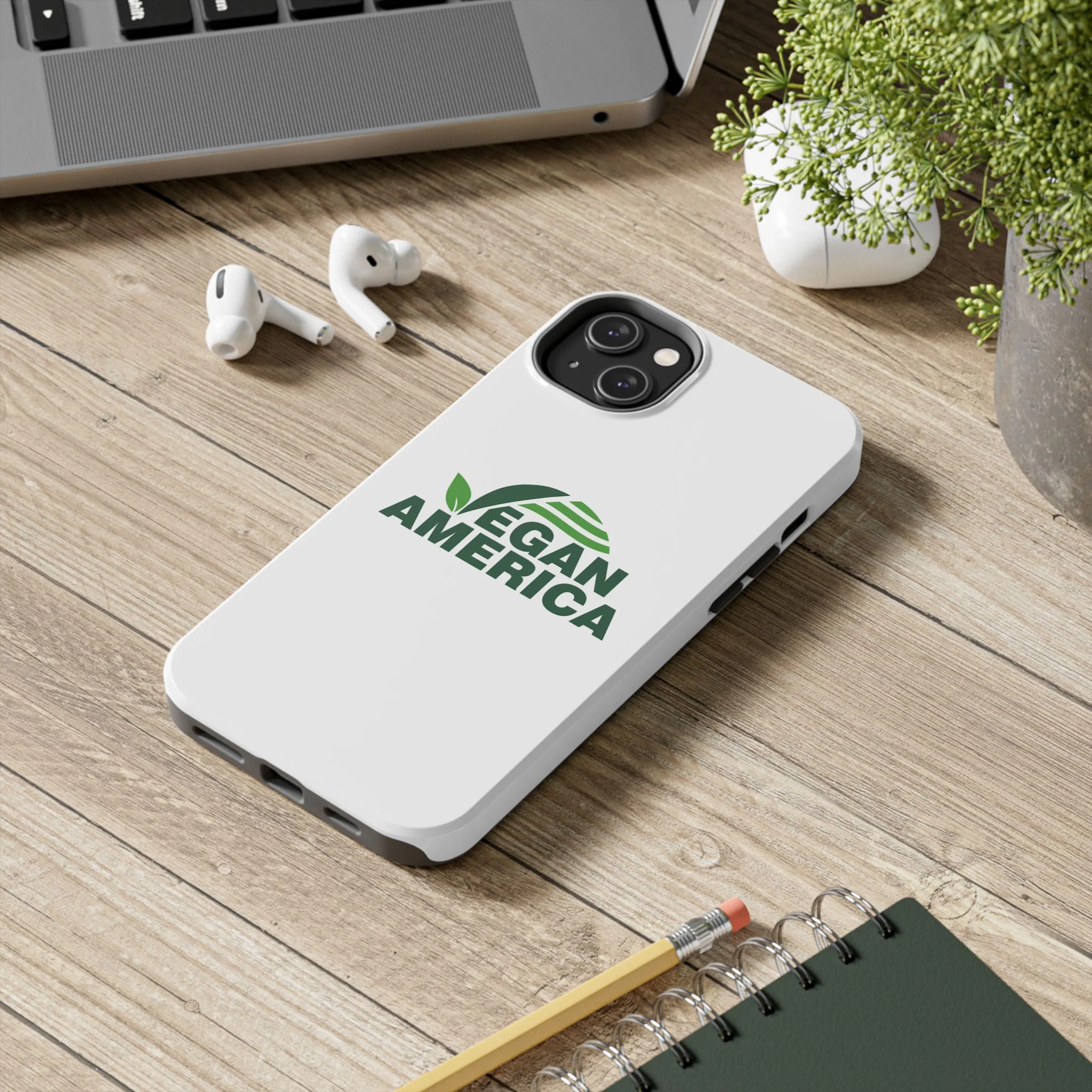Vegan America Tough Phone Case — Eco-Friendly Plant Logo Protective Cover - Image 69