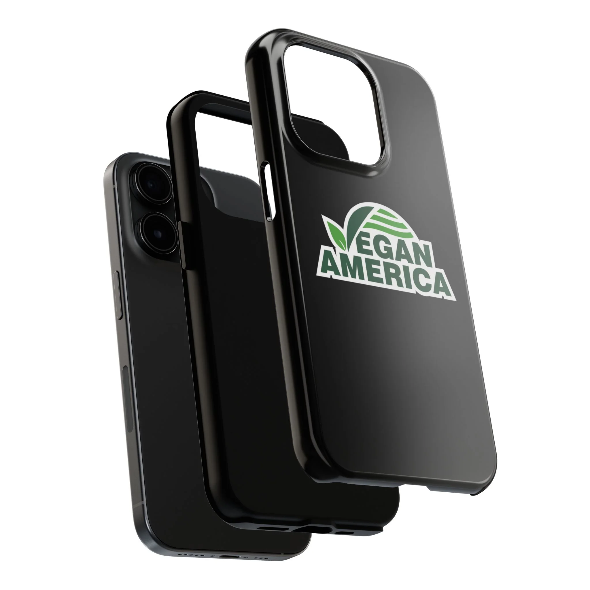 Vegan America Tough Phone Case — Green Leaf Vegan Pride Protective Cover - Image 75