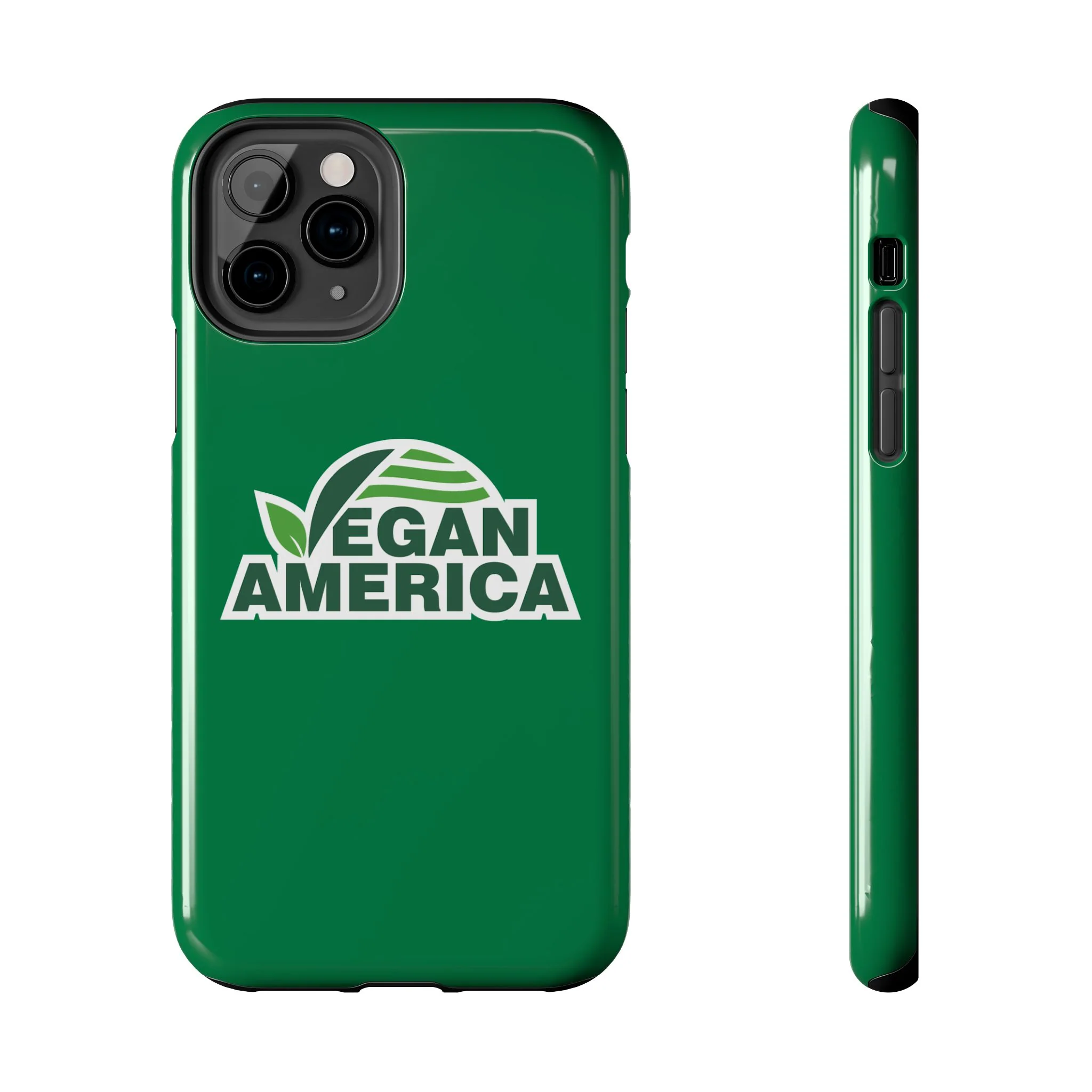 Vegan America Tough Phone Case — Green Protective Vegan Pride Cover - Image 2