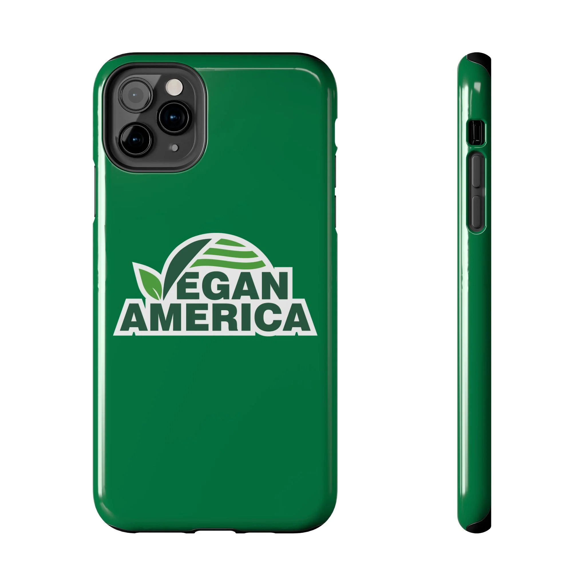 Vegan America Tough Phone Case — Green Protective Vegan Pride Cover - Image 3