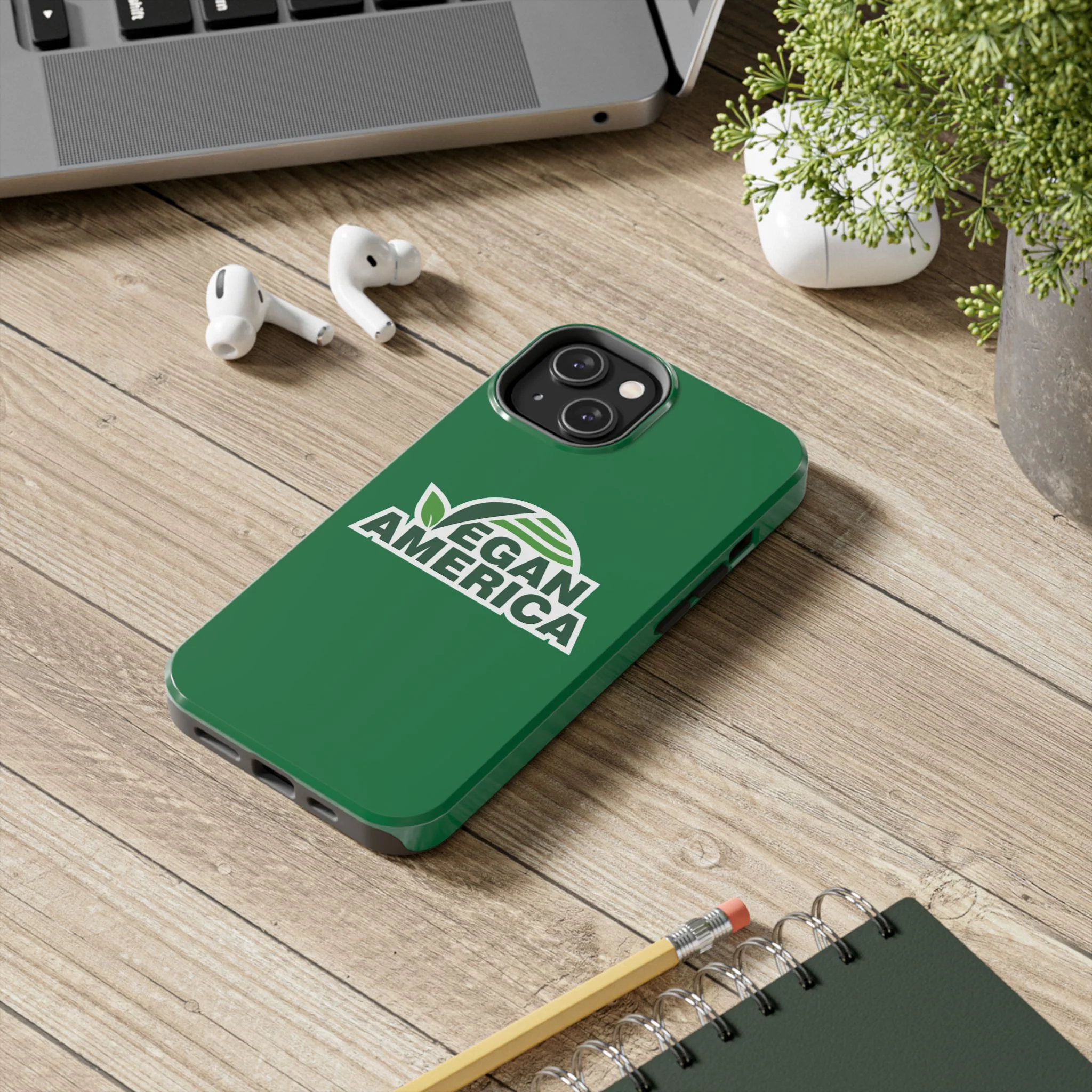 Vegan America Tough Phone Case — Green Protective Vegan Pride Cover - Image 66