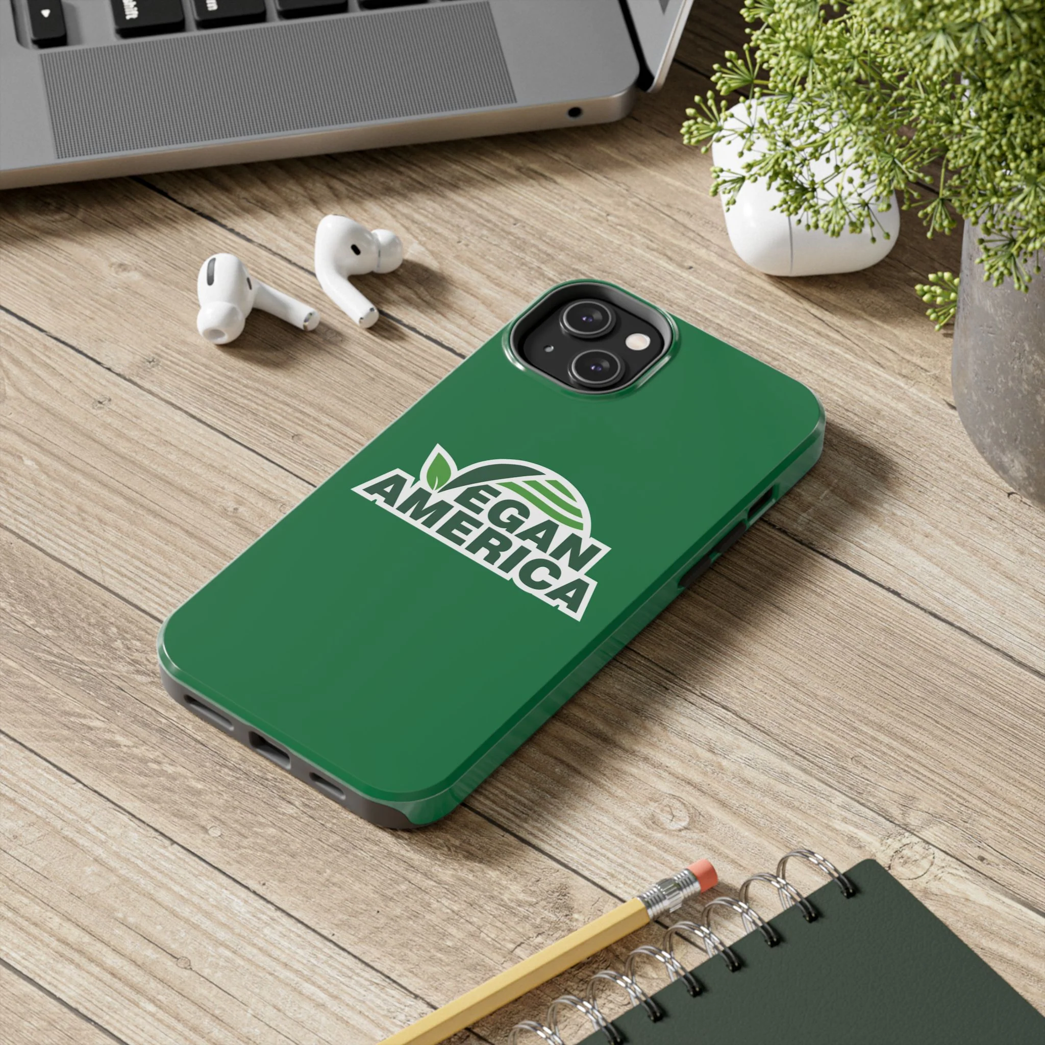 Vegan America Tough Phone Case — Green Protective Vegan Pride Cover - Image 69