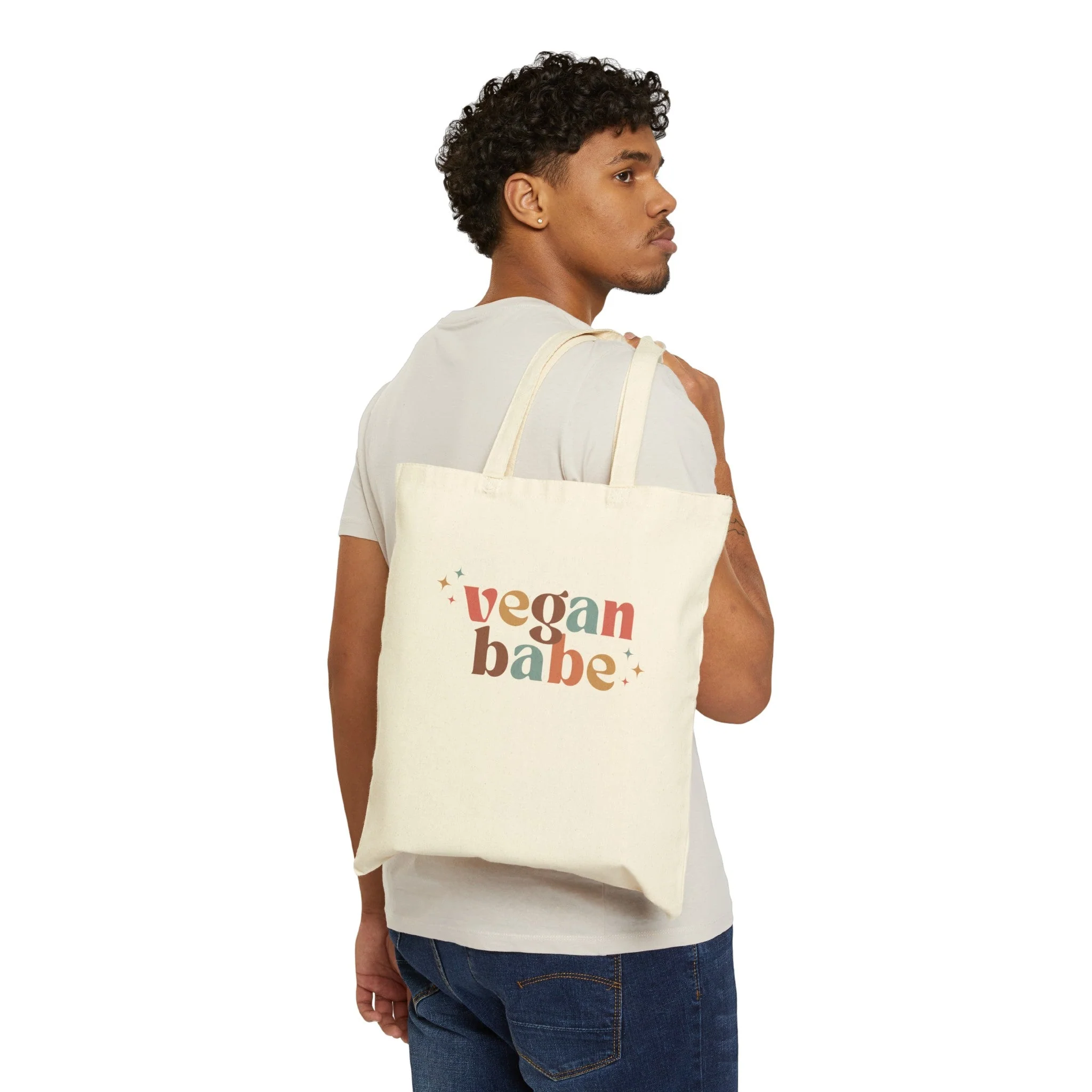 Vegan Babe - Cotton Canvas Tote Bag - Image 4