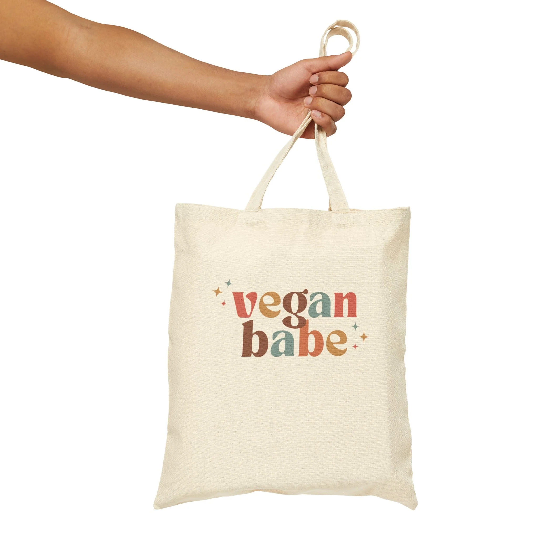 Vegan Babe - Cotton Canvas Tote Bag - Image 5