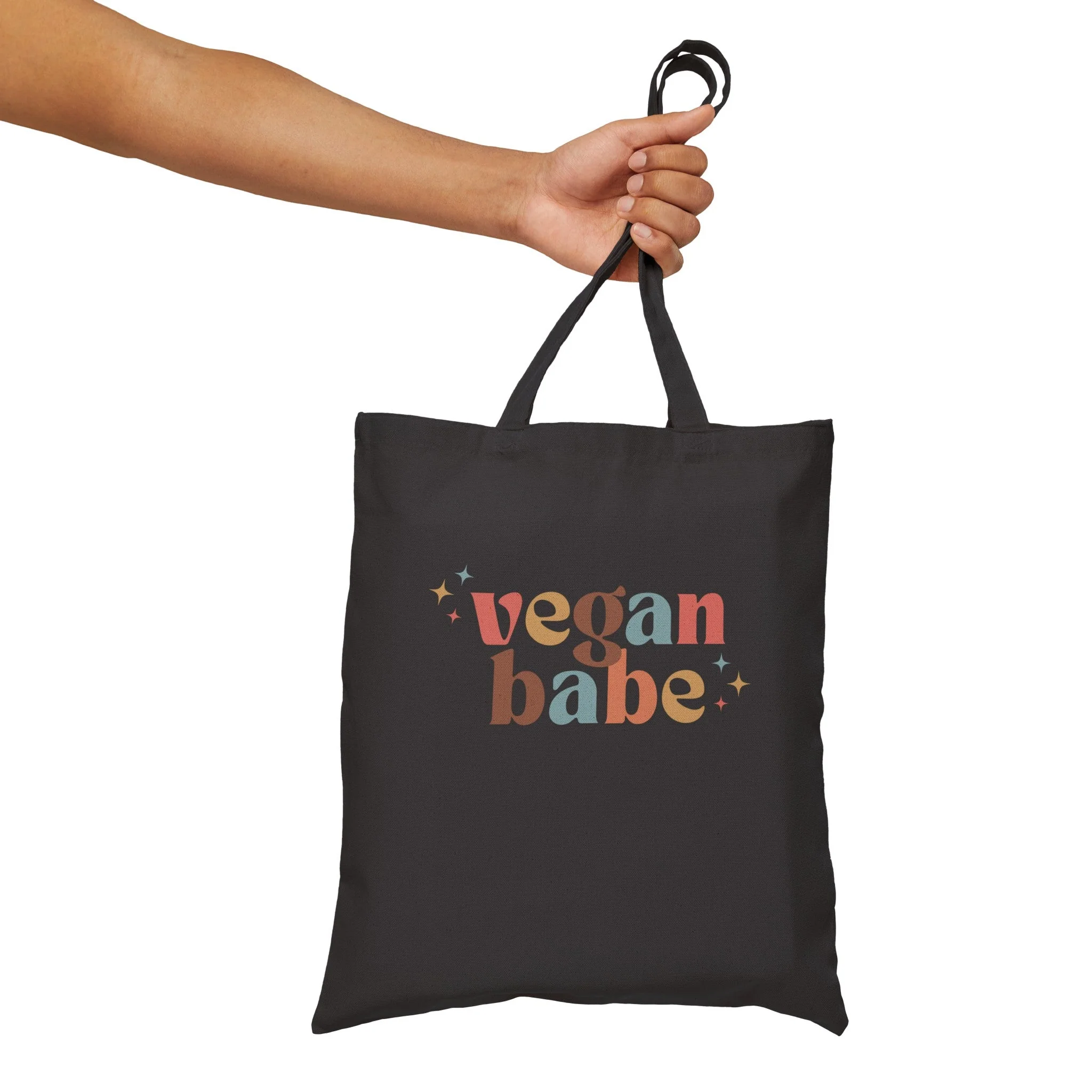 Vegan Babe - Cotton Canvas Tote Bag - Image 9