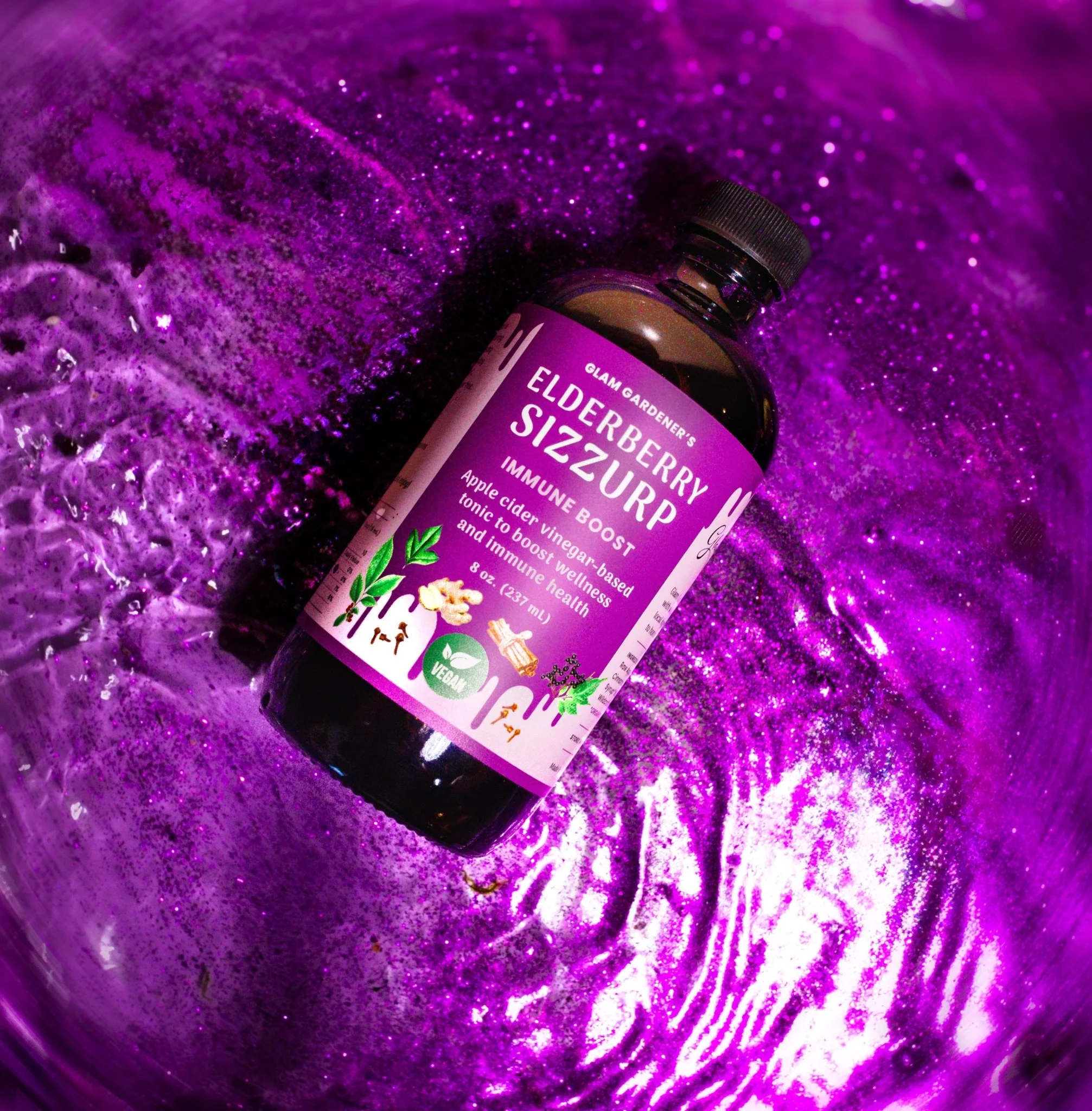 VEGAN Elderberry SizZurp (syrup) • with maple syrup, wild plants, wildcrafted elderberries, and organic ingredients - Image 4