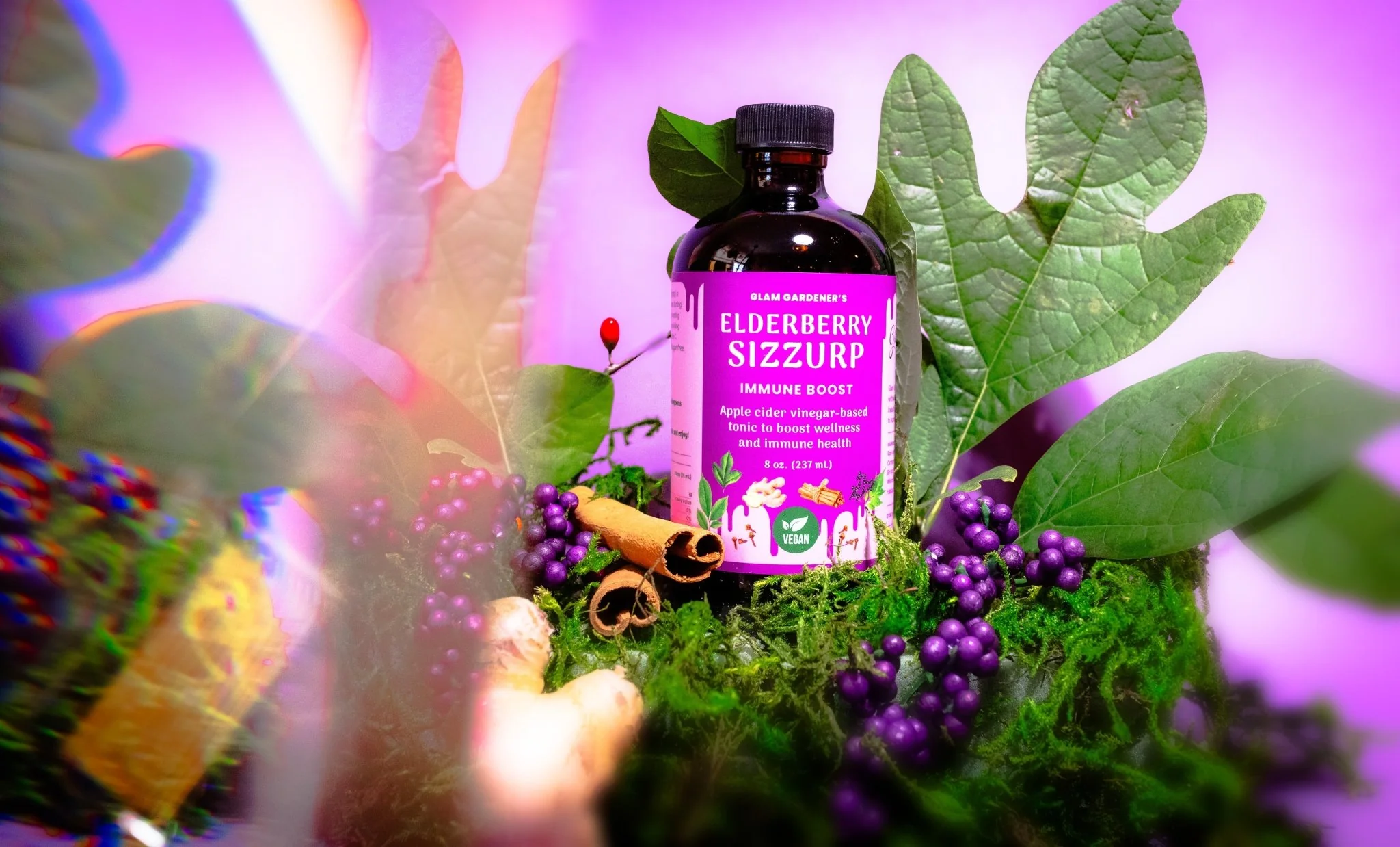 VEGAN Elderberry SizZurp (syrup) • with maple syrup, wild plants, wildcrafted elderberries, and organic ingredients - Image 5