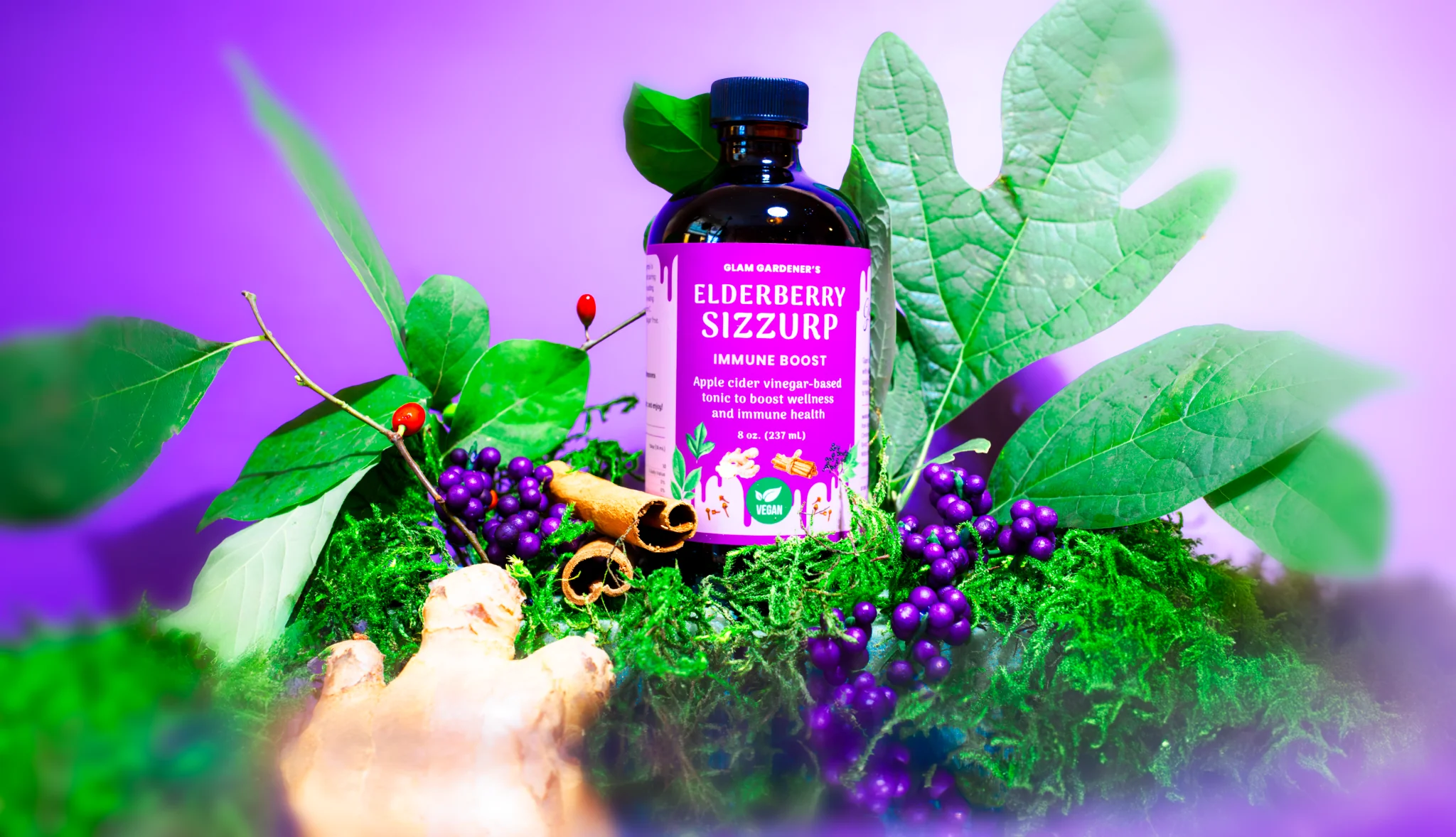 VEGAN Elderberry SizZurp (syrup) • with maple syrup, wild plants, wildcrafted elderberries, and organic ingredients - Image 7