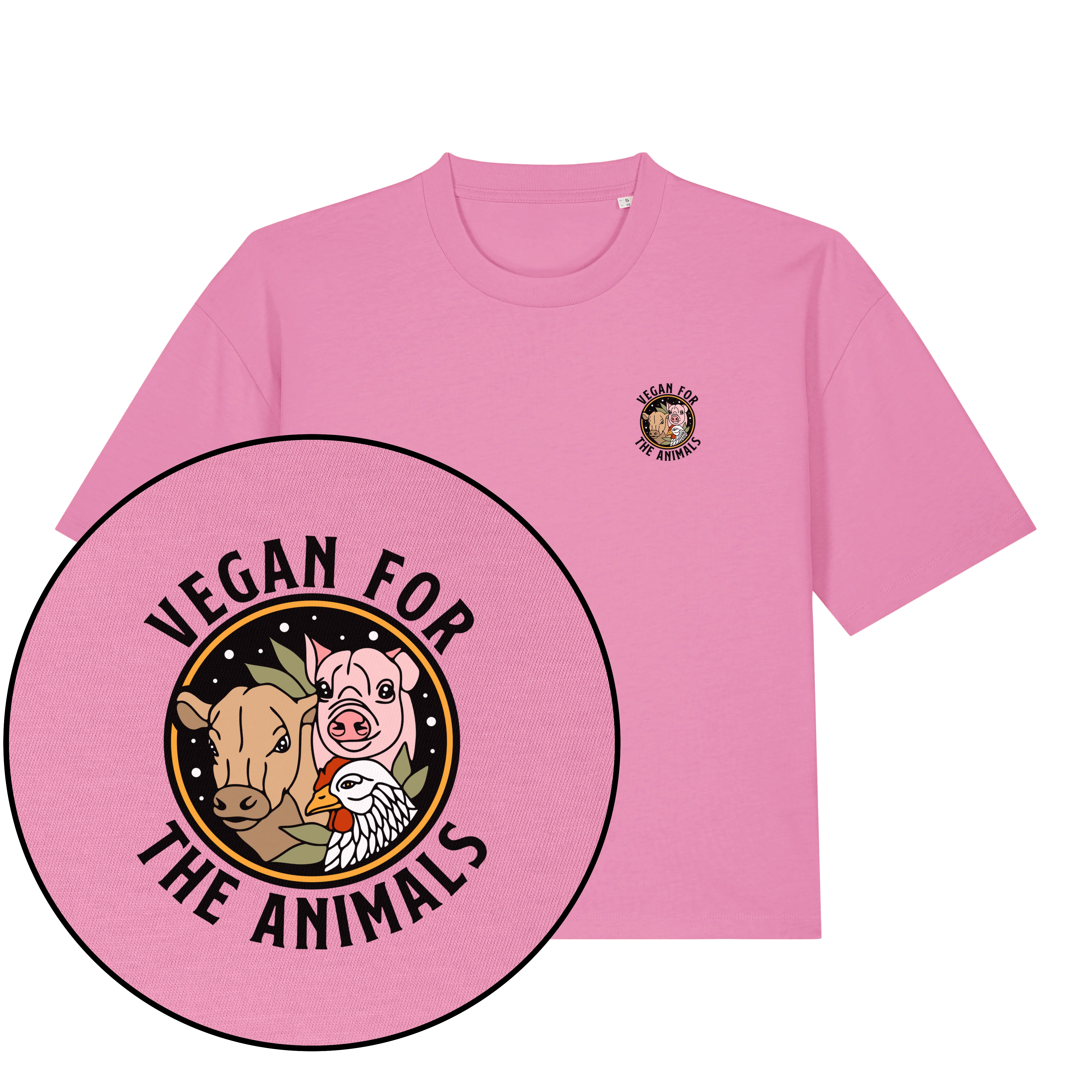 Vegan For The Animals Earthlings Women's Boxy T-Shirt - Image 3