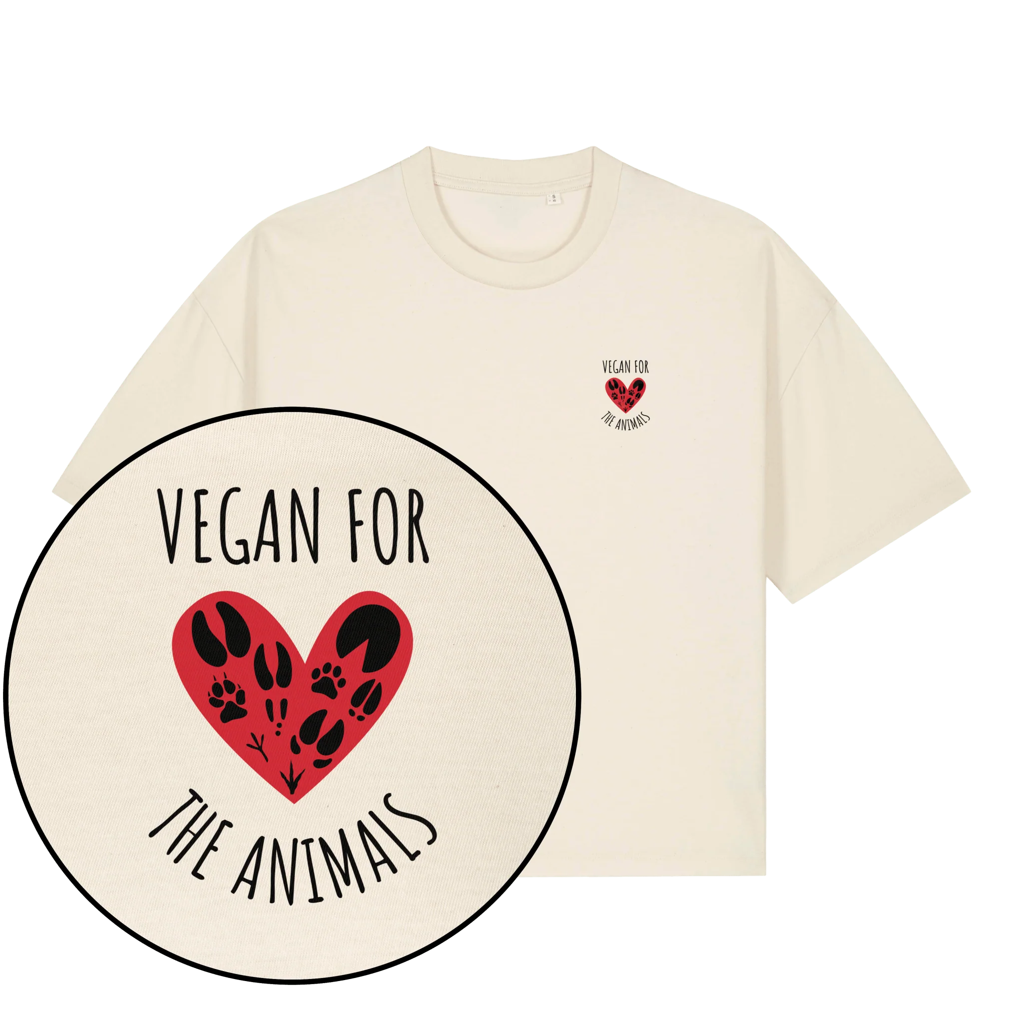 Vegan For The Animals Heart Women's Boxy T-Shirt