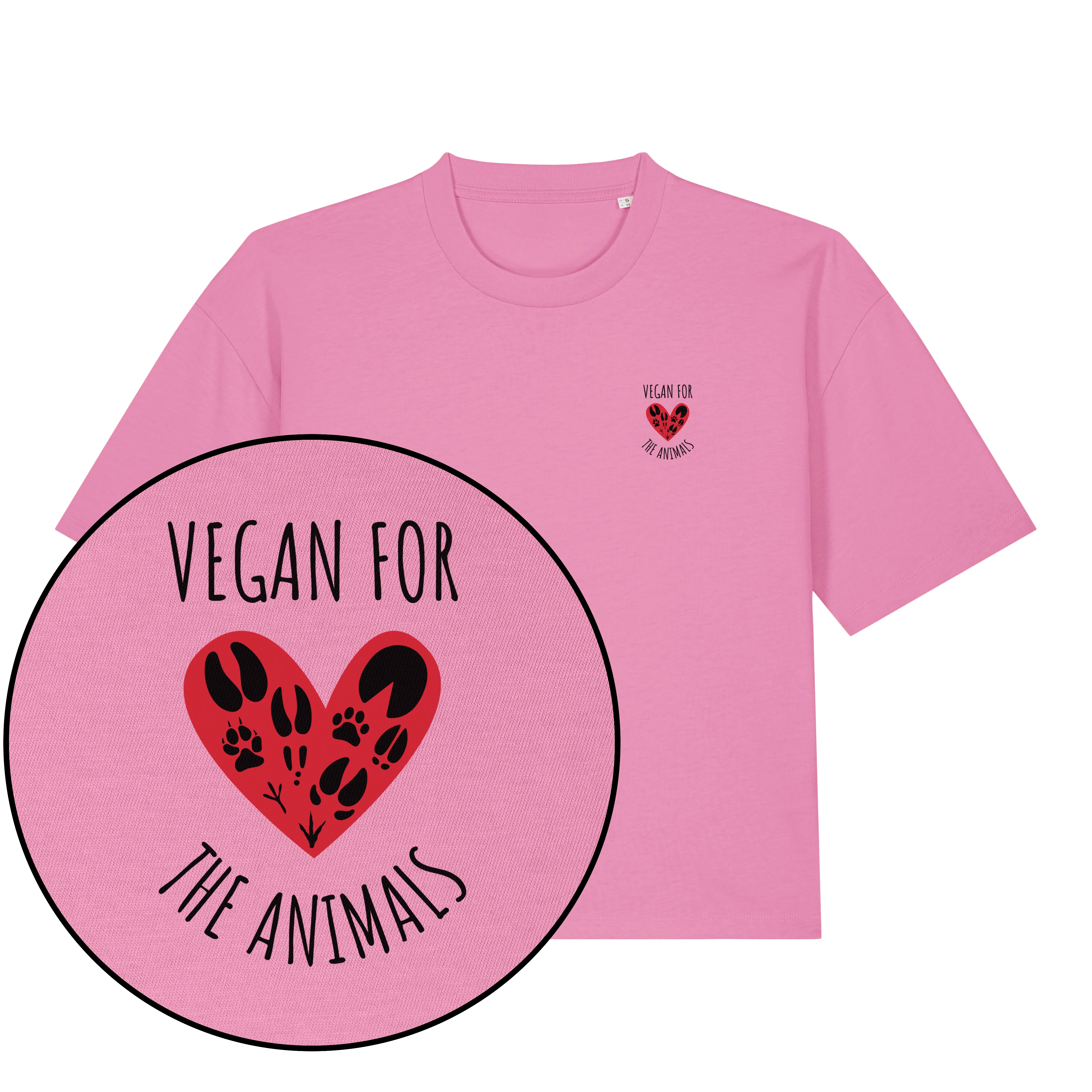 Vegan For The Animals Heart Women's Boxy T-Shirt - Image 3