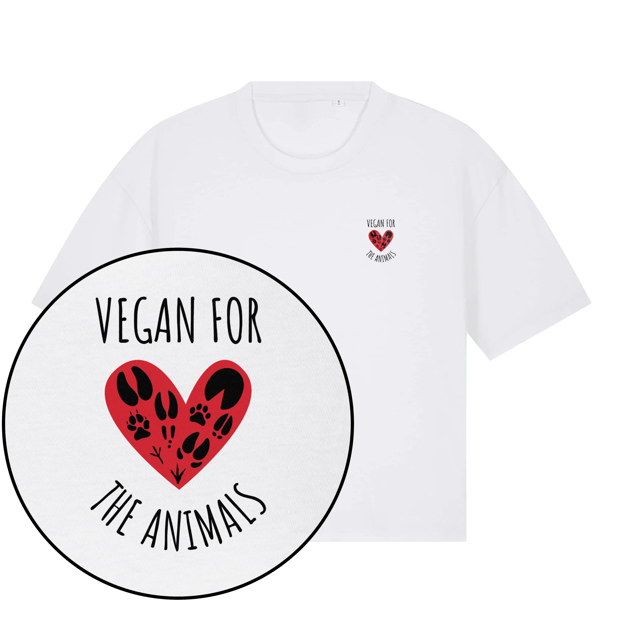 Vegan For The Animals Heart Women's Boxy T-Shirt - Image 4