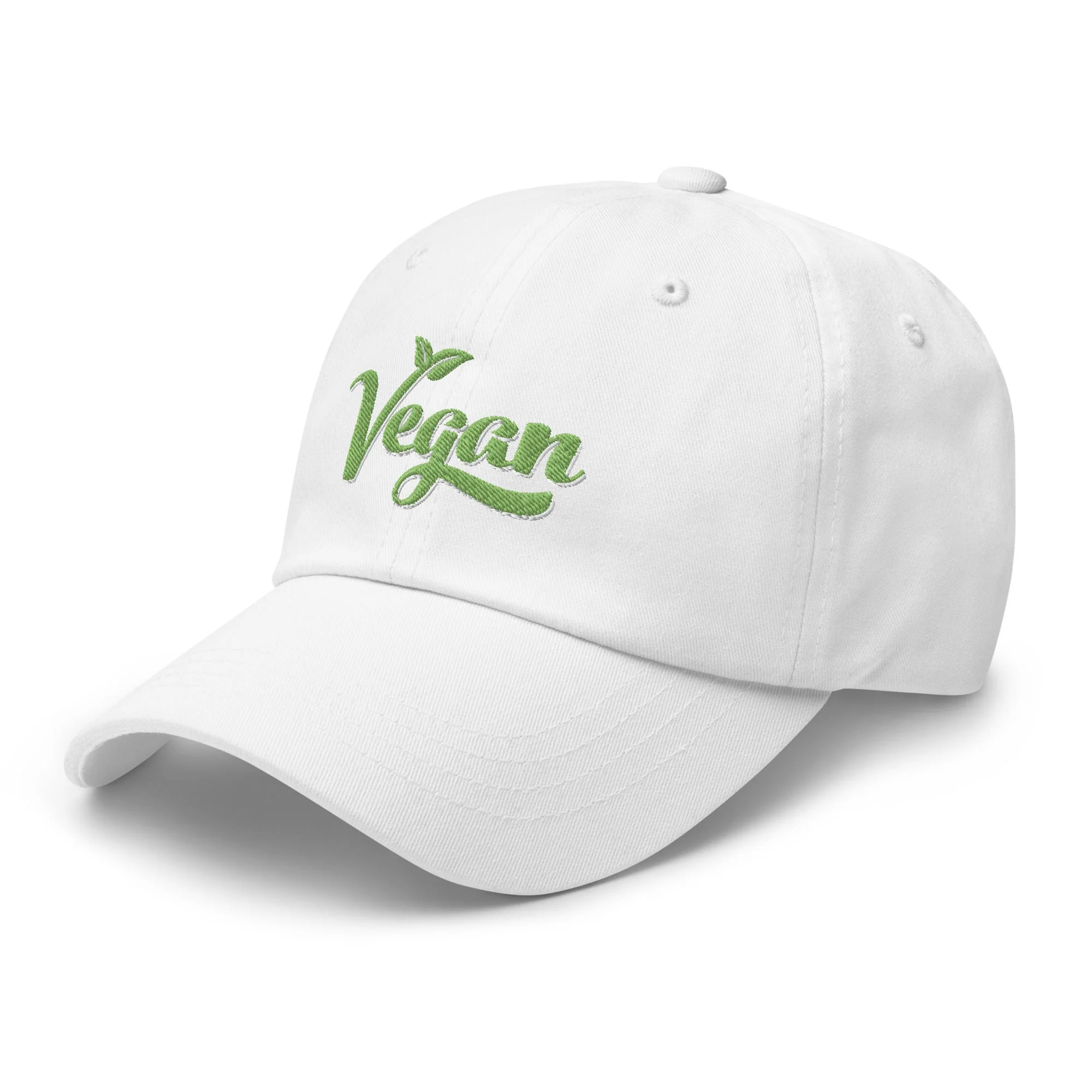 Vegan Hat / Cap With Premium Green and White Stitched Embroidery - Image 11