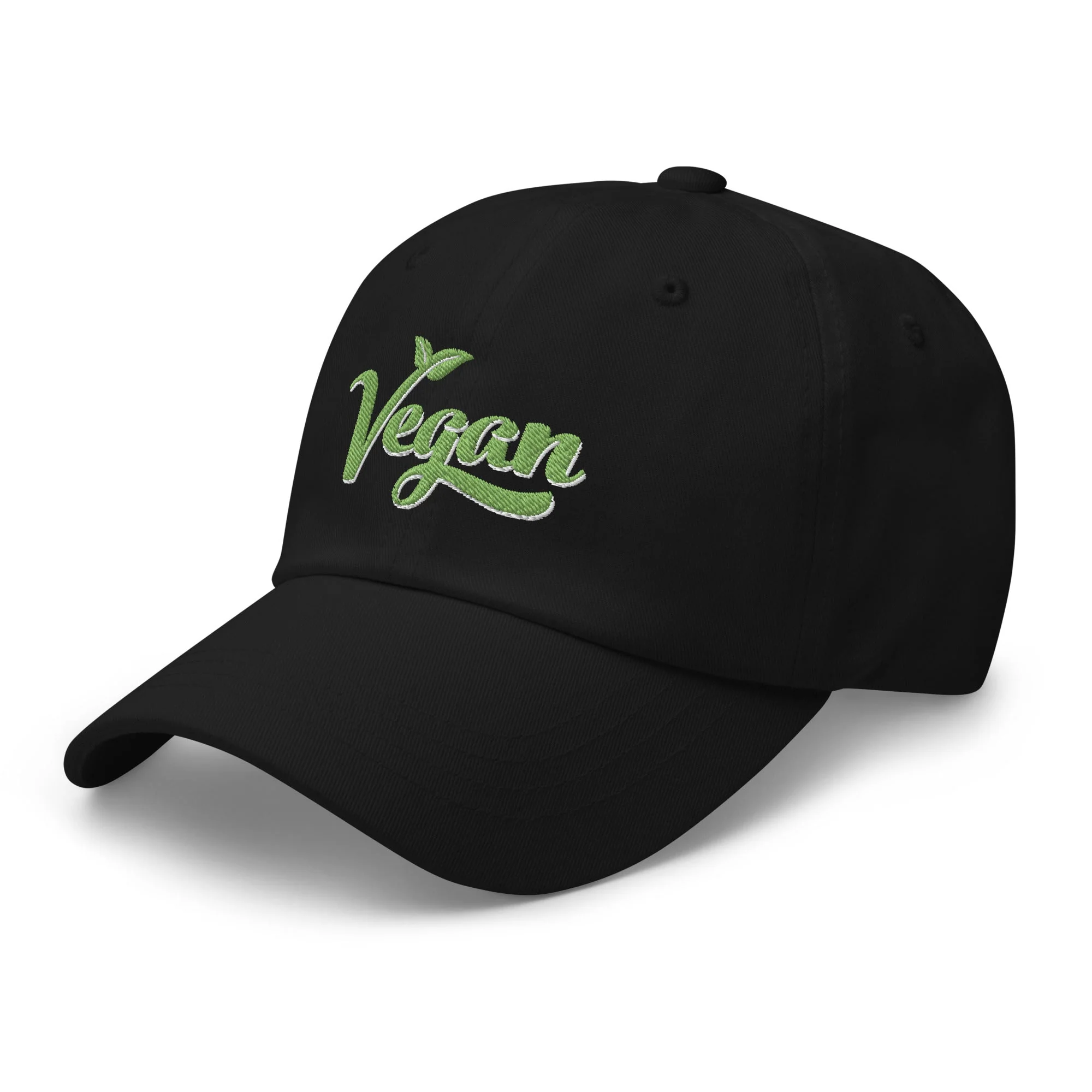 Vegan Hat / Cap With Premium Green and White Stitched Embroidery - Image 4
