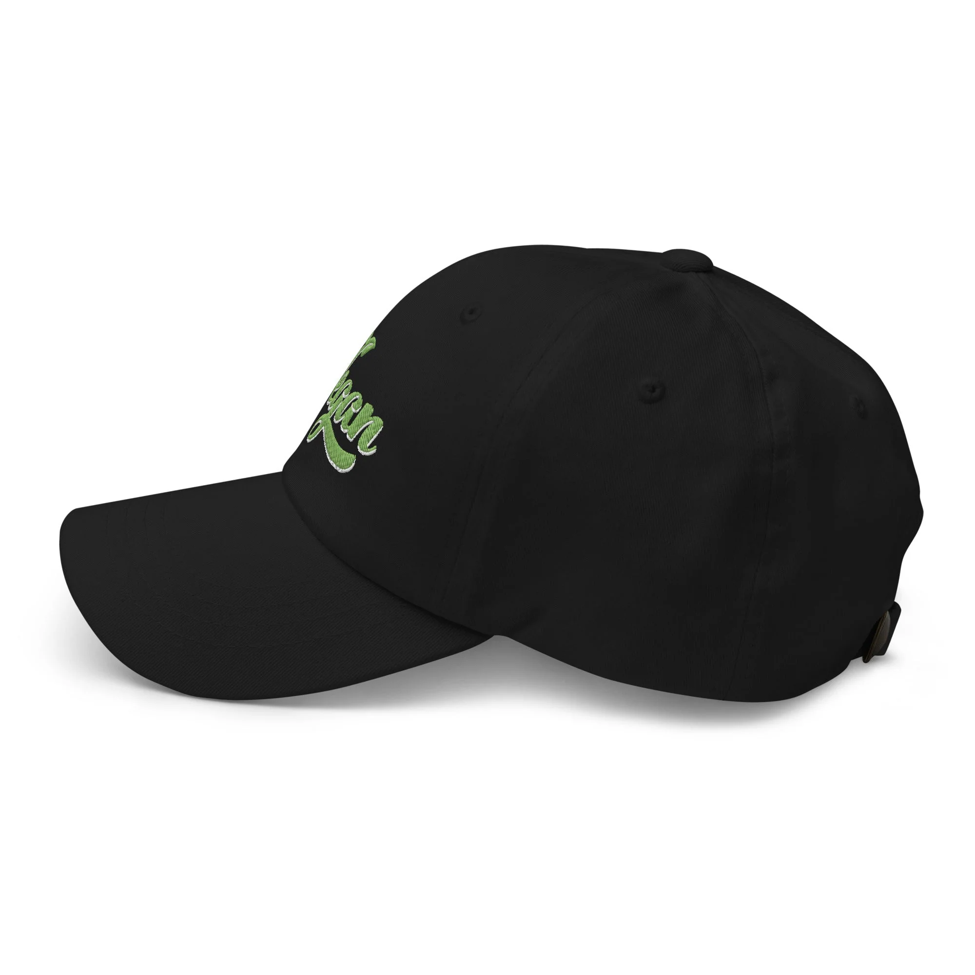 Vegan Hat / Cap With Premium Green and White Stitched Embroidery - Image 5