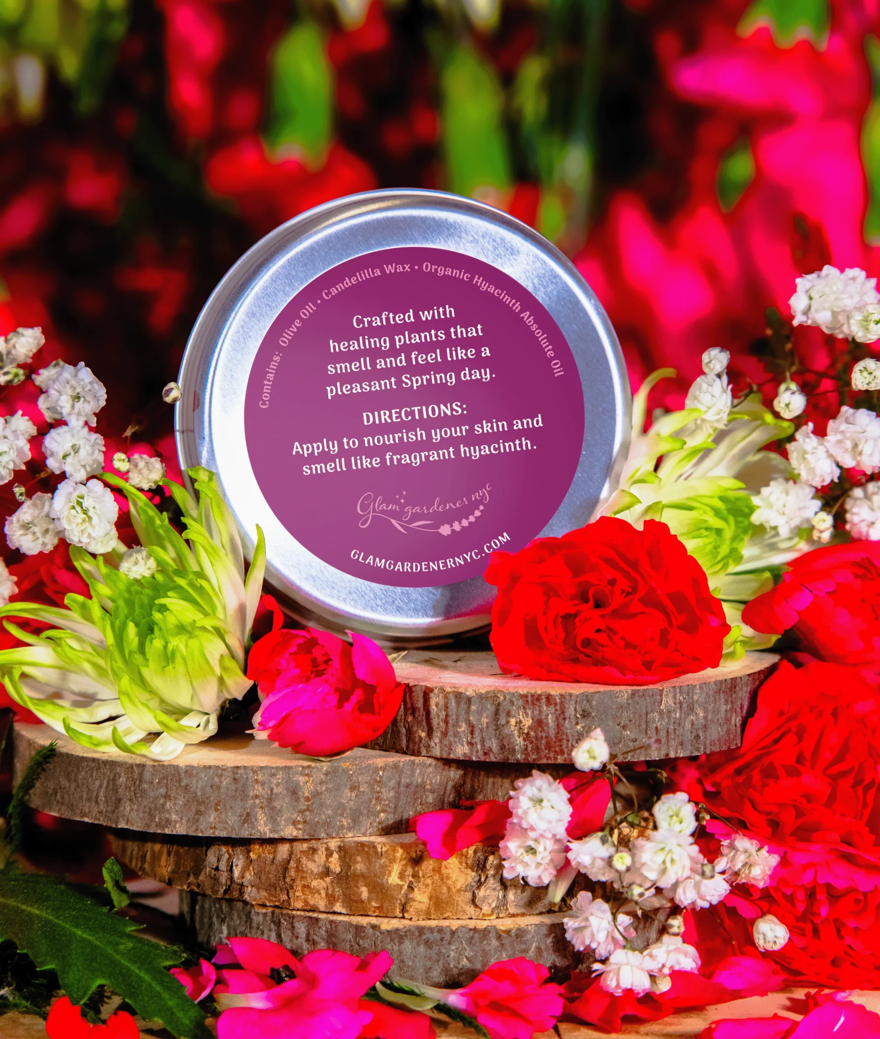VEGAN HYACINTH BLOOMS • Natural solid perfume and hydrating lotion infused with Hyacinth absolute oil and plant-based wax - Image 2