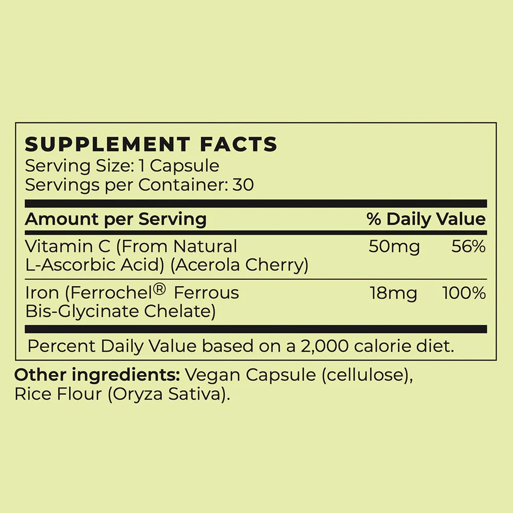 Vegan Iron Supplement with Natural Vitamin C - Image 2