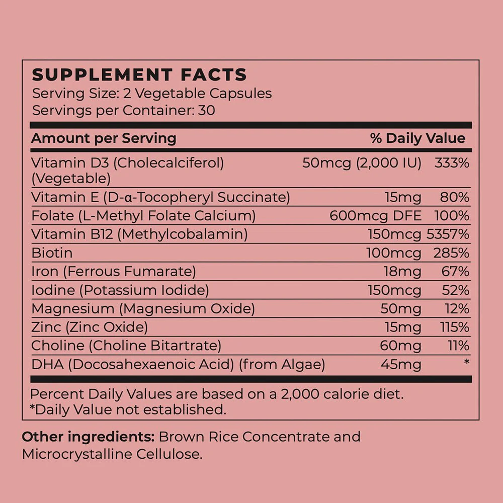 Vegan Prenatal Vitamin (With Iron & Folate) - Image 2