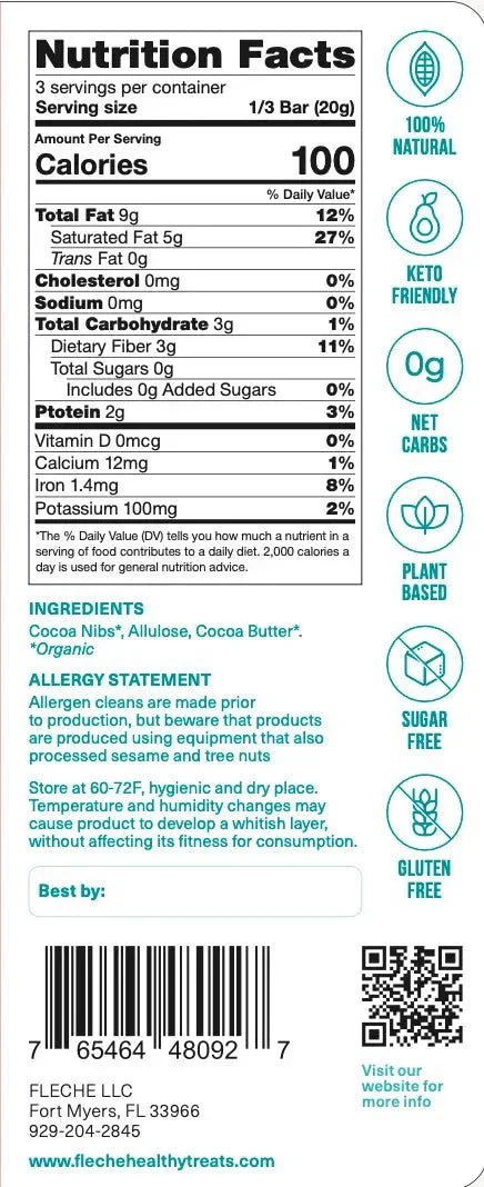 Vegan Sugar Free 76% Dark Chocolate Guatemala | Flèche Healthy Treats - Image 4