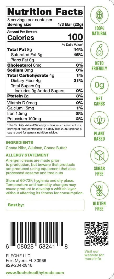 Vegan Sugar-Free 80% Dark Chocolate Ecuador | Flèche Healthy Treats - Image 4