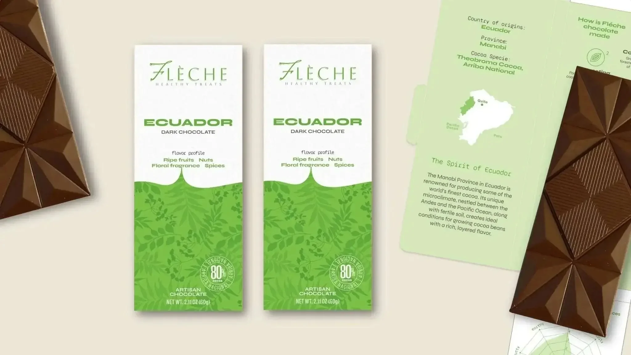 Vegan Sugar-Free 80% Dark Chocolate Ecuador | Flèche Healthy Treats - Image 6