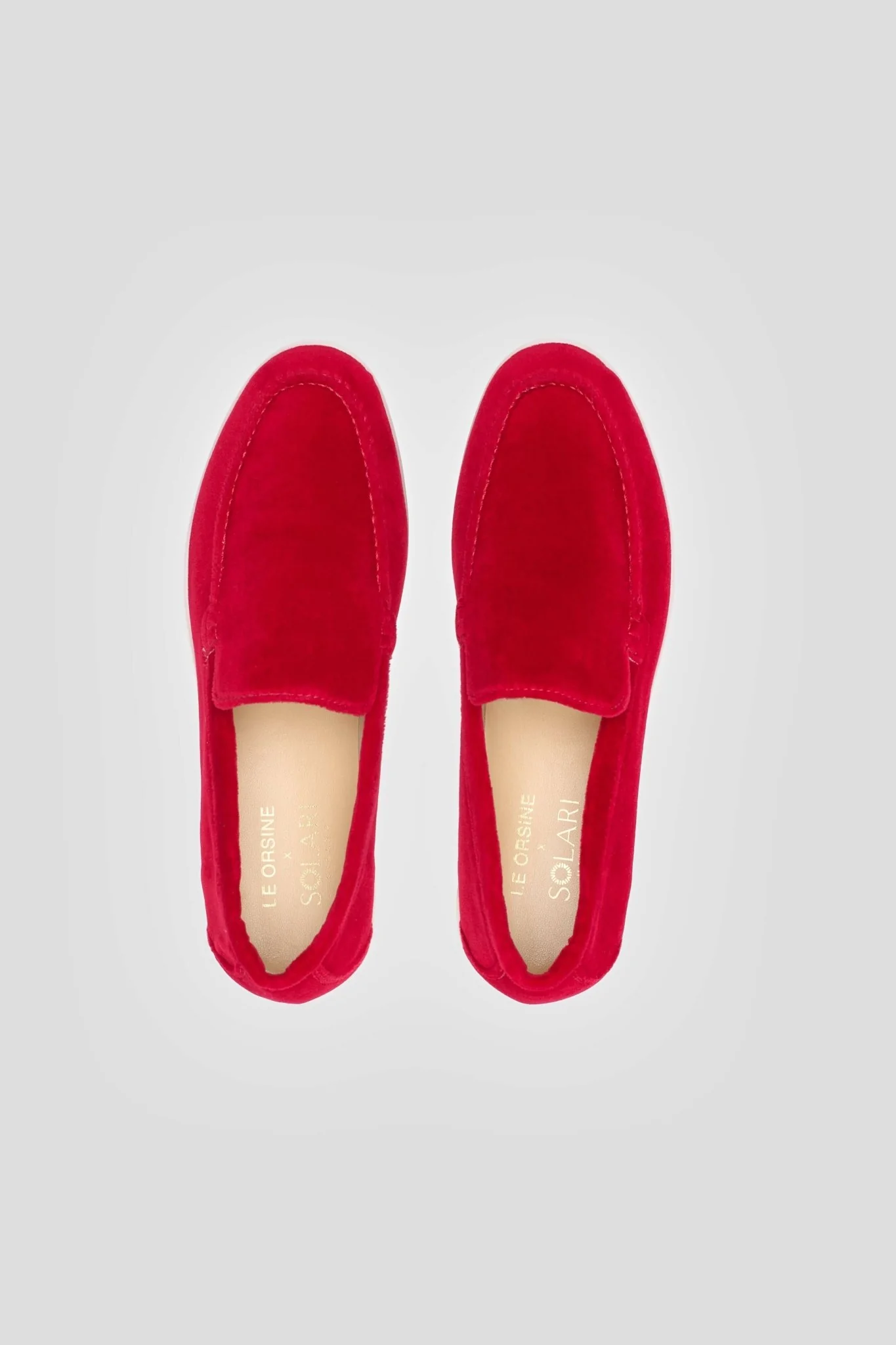 Vegan Velvet Loafer Red - Image 3