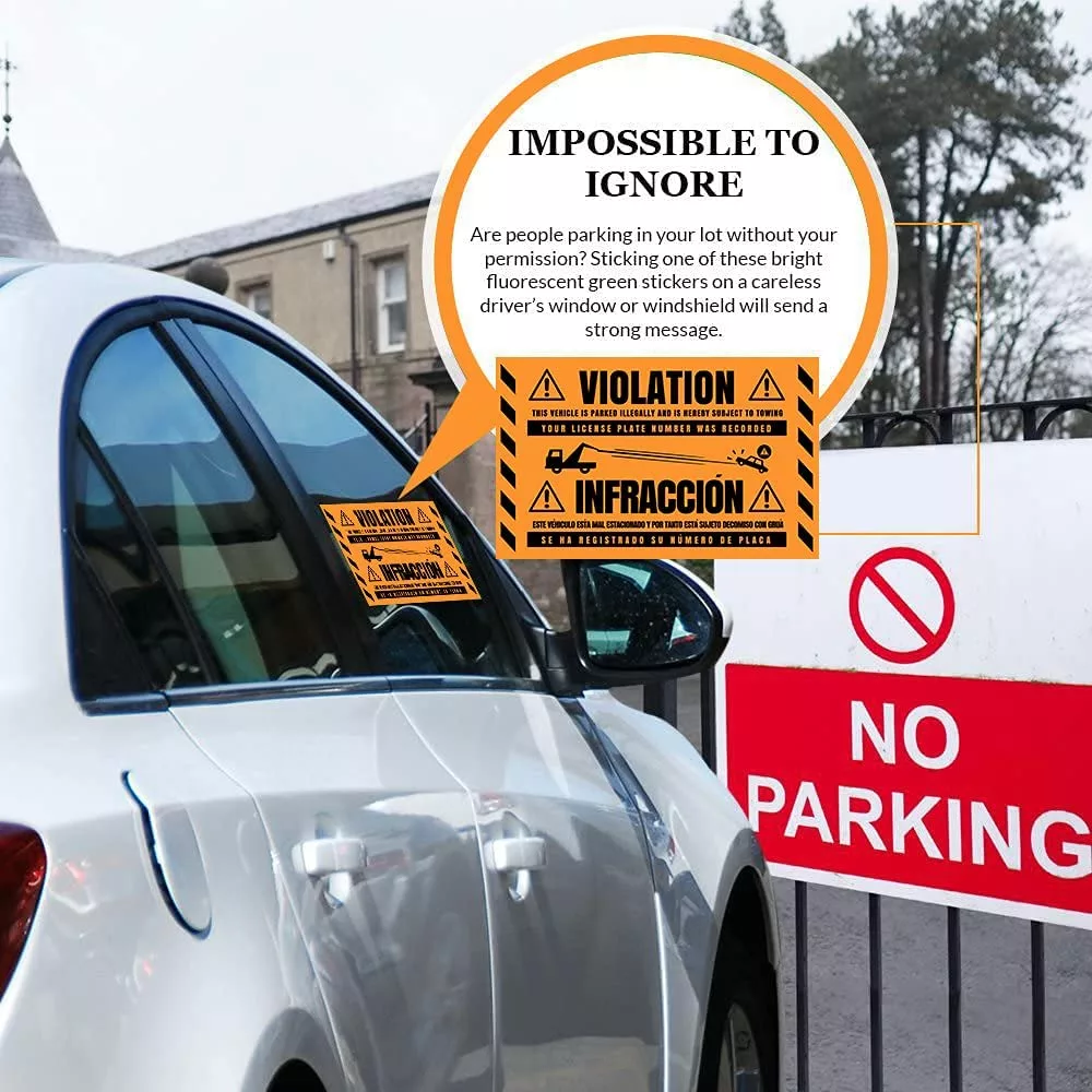 "Violation" Orange Very Hard to Remove Parking Stickers - Image 3