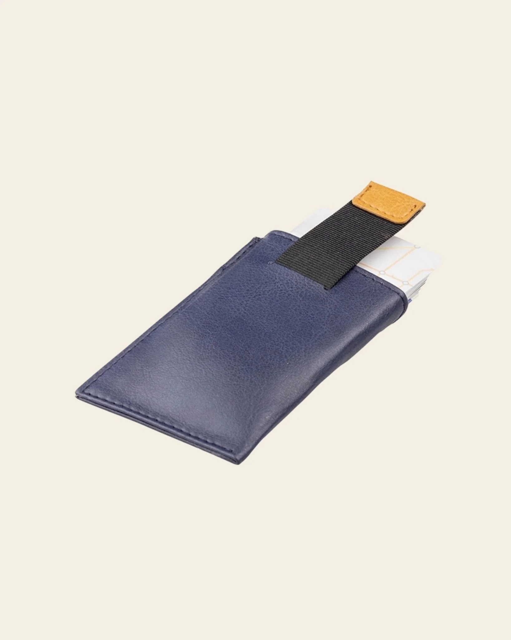 Waterproof slim card holder - Blue/Camel - Image 3