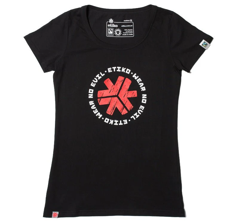 Wear No Evil 1.0 Printed T-shirt, Womens Black - Image 3