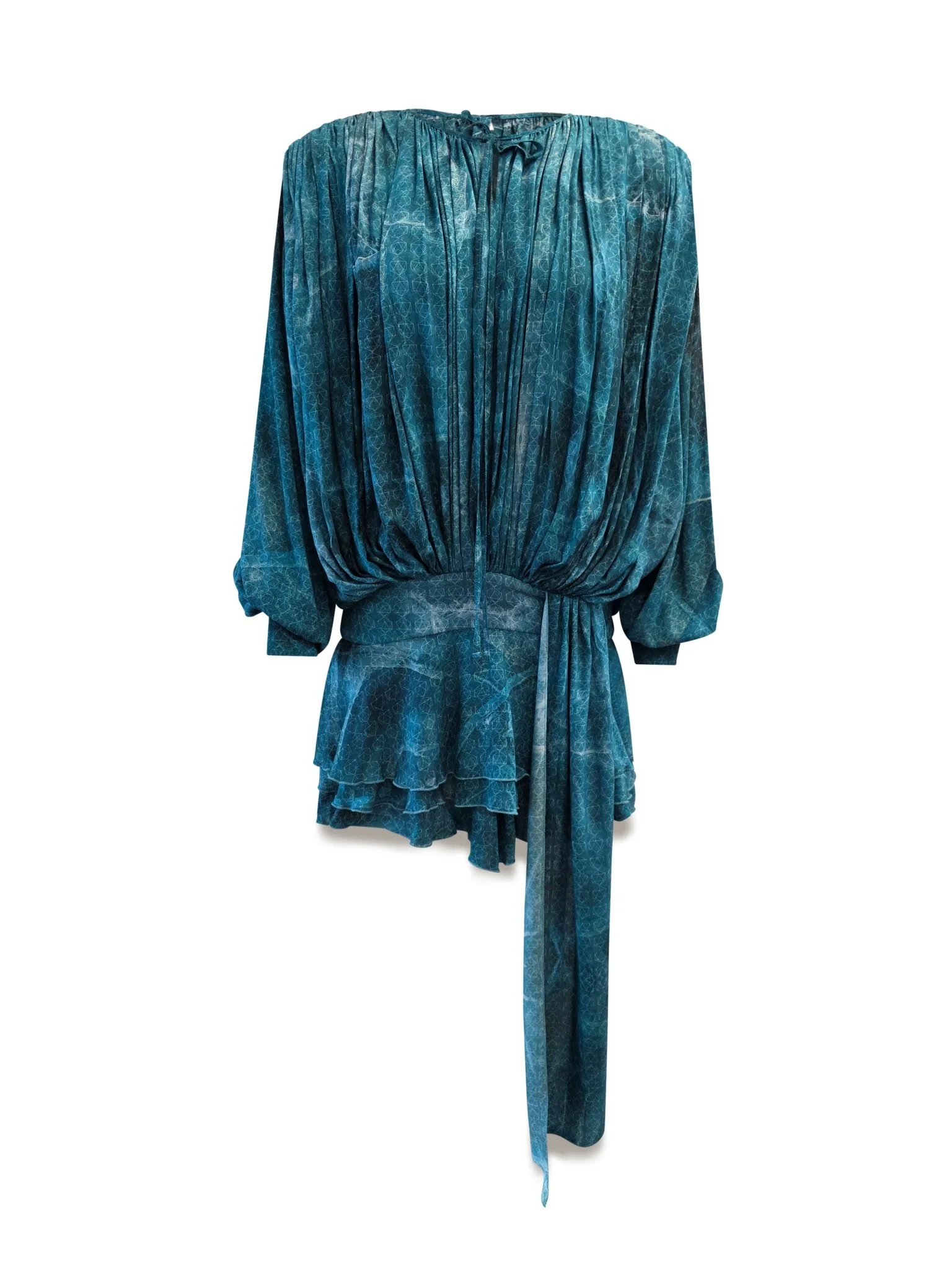 Whale Harmony Draped Eucalyptus Dress - Image 3