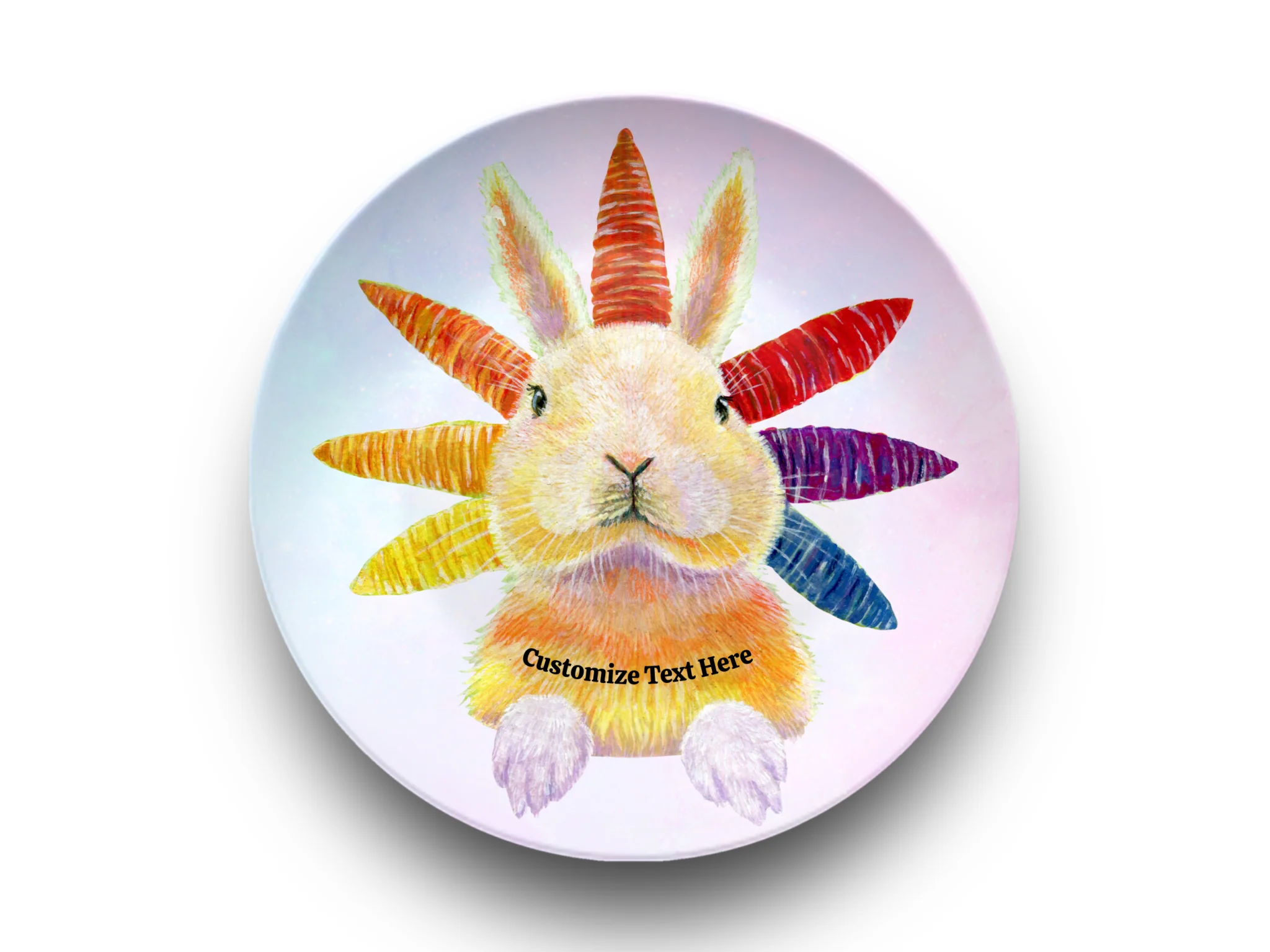 Whimsy Rainbow Bunny Plate & Bowl - Image 2