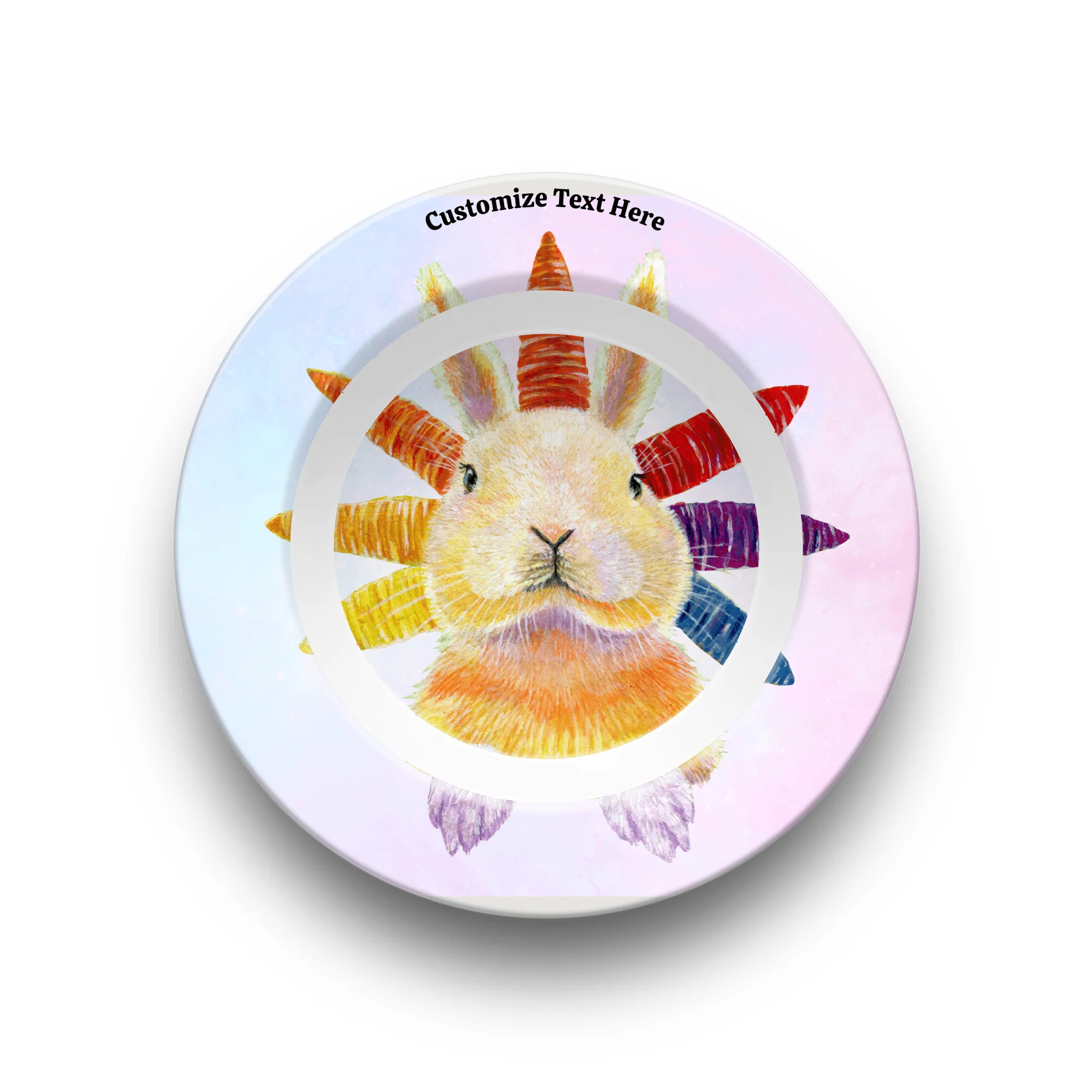 Whimsy Rainbow Bunny Plate & Bowl - Image 5