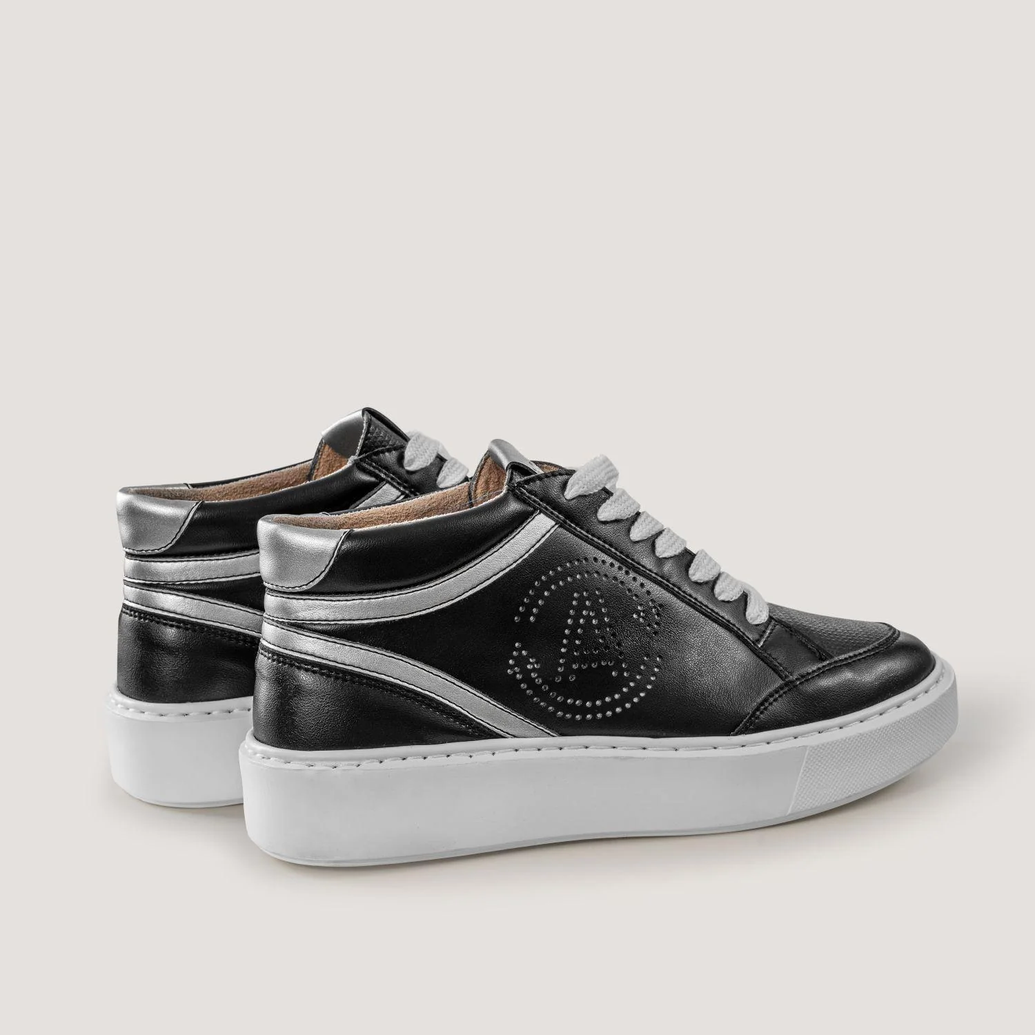 Wine leather sneakers BLANKA - black - Image 6