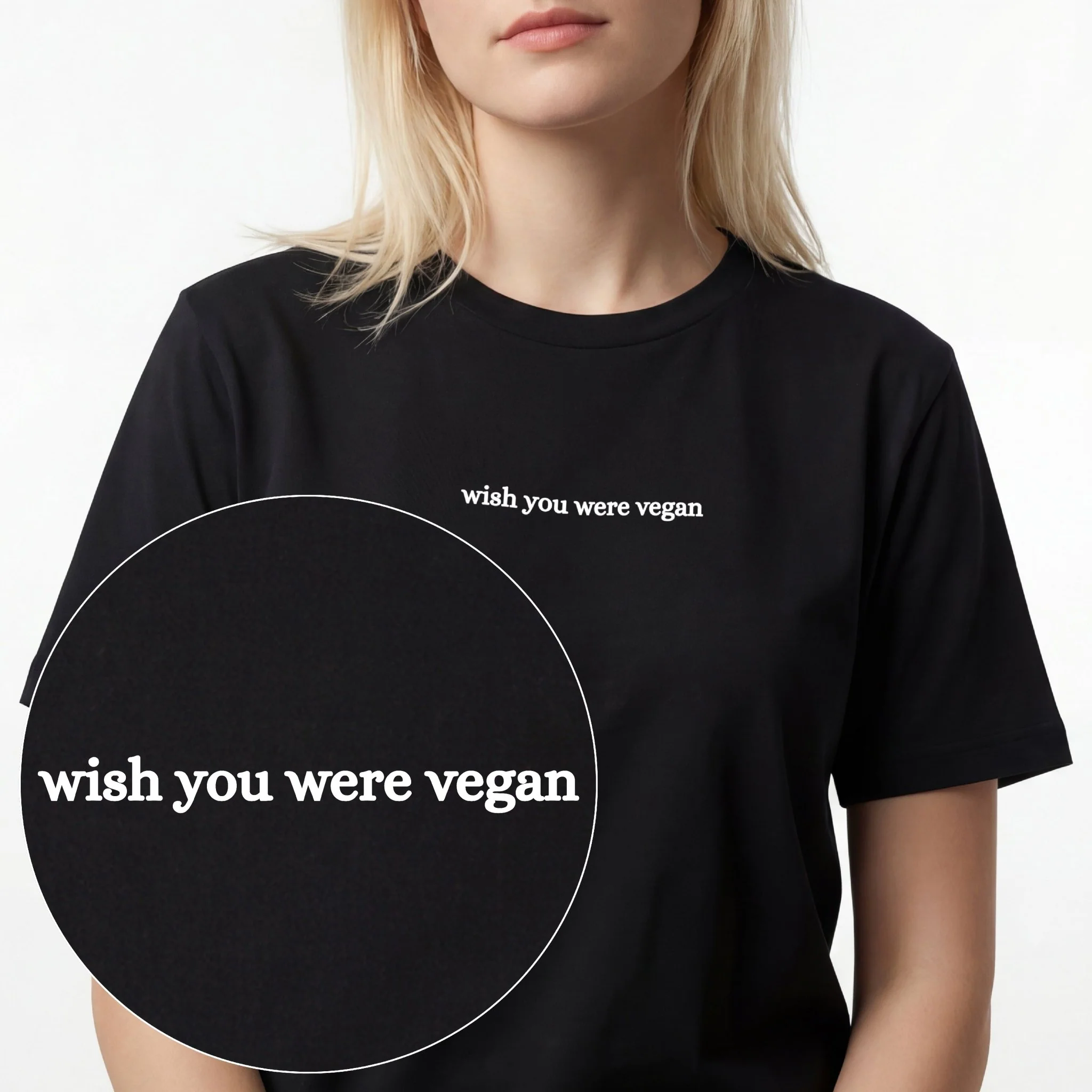 Wish You Were Vegan T-Shirt - Image 3