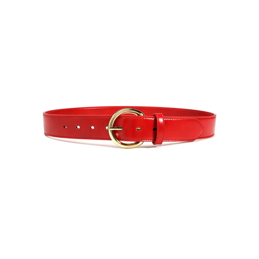 Women's Gold Ring Belt - Red - Image 2